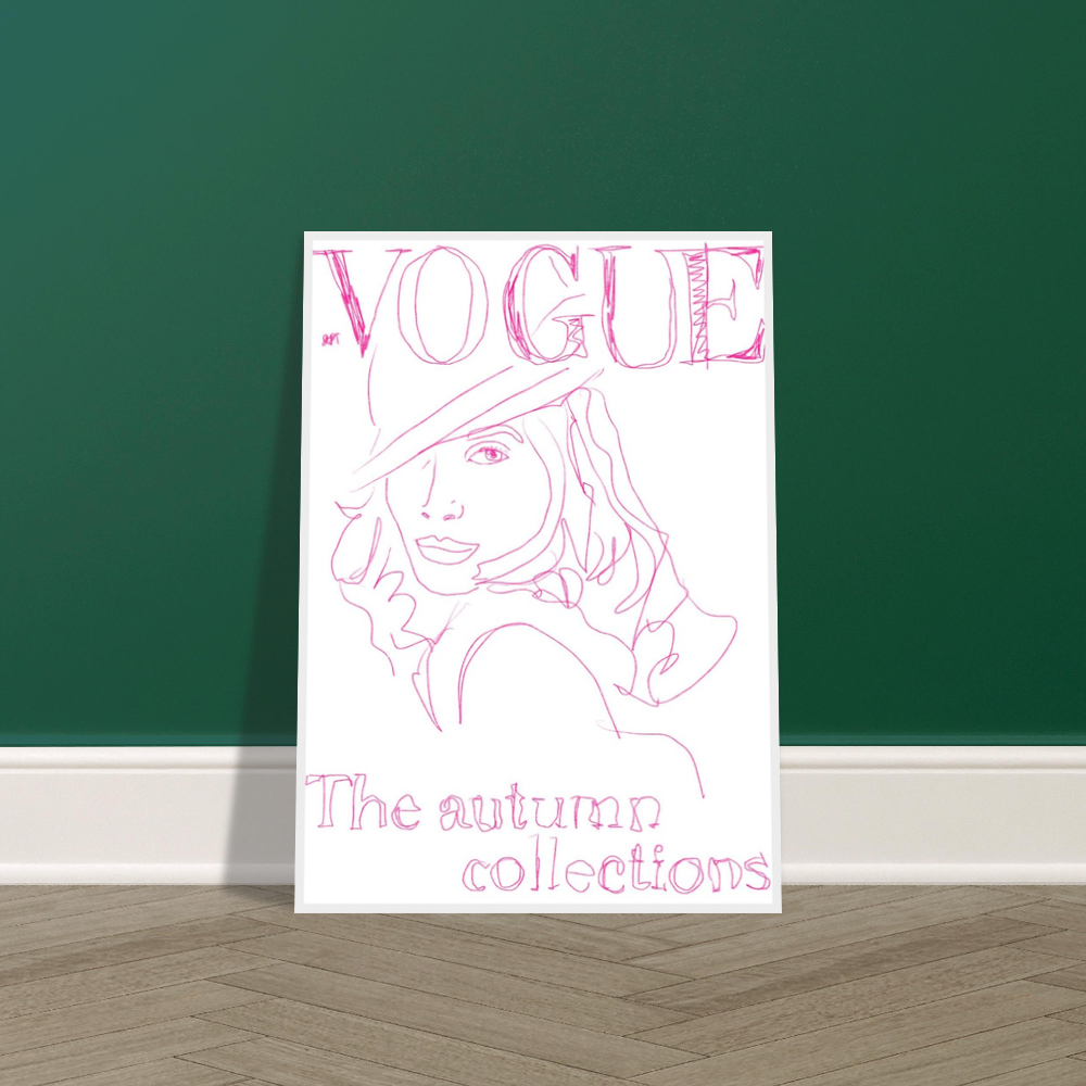 Vogue Christy Turlington Minimalist Wooden Framed Poster