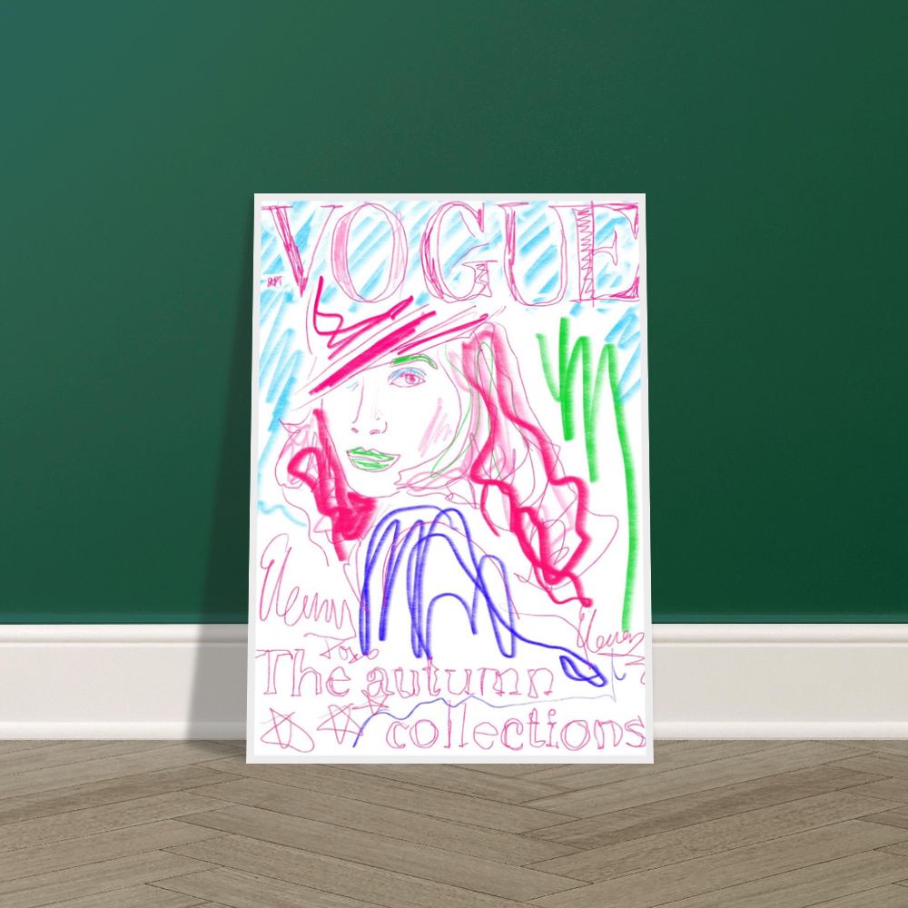 Christy Turlington Vogue Cover Wooden Framed Poster