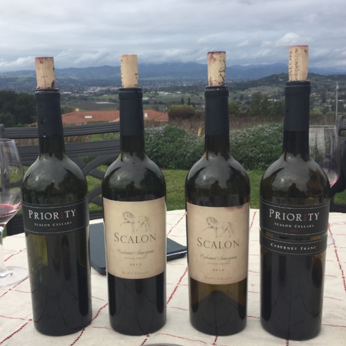  Line-up of the reds from Scalon Cellars. 