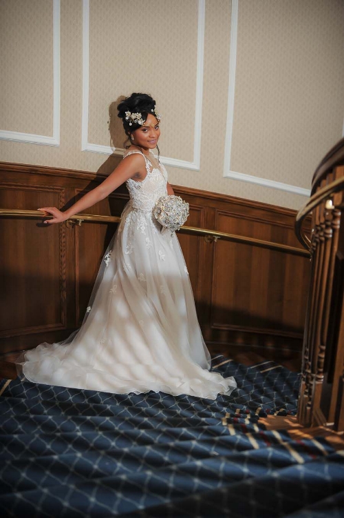 Bride on the stairwell