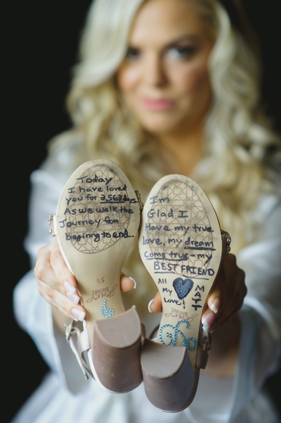 Brides Wedding Day Shoes - With a note from the groom