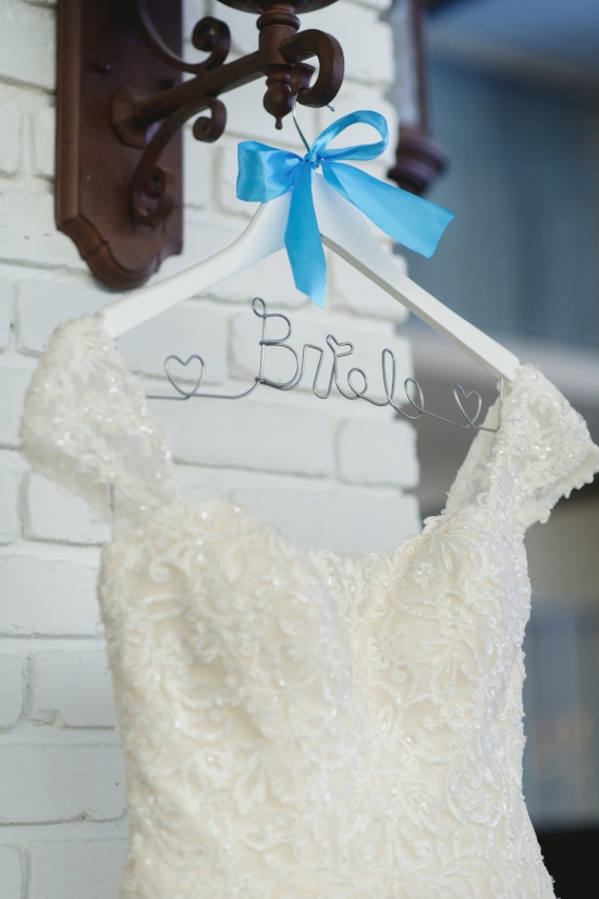 Wedding dress and bride hanger