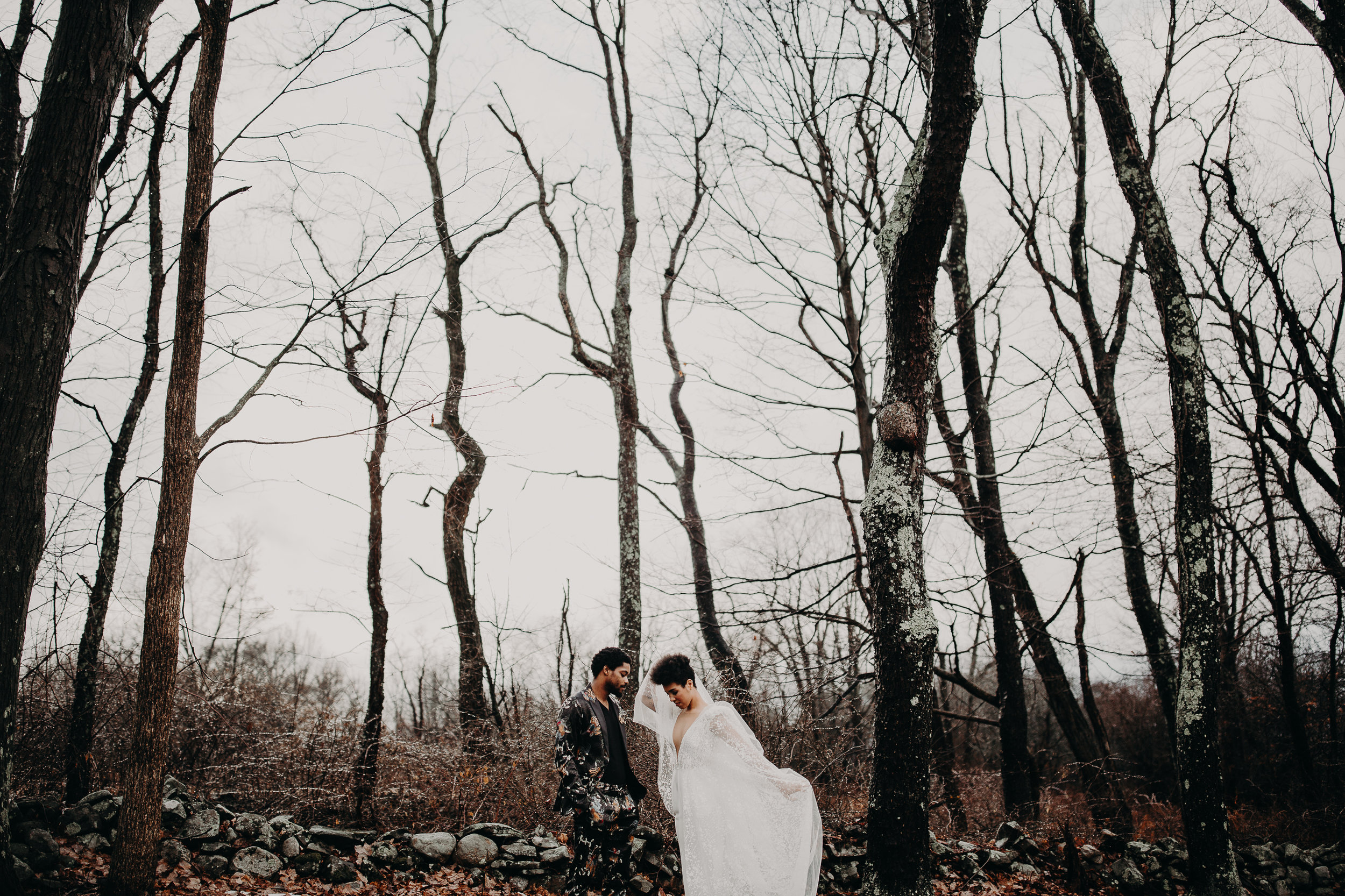 B&B winter fashionable elopement in Hudson, New York - Pearl Weddings & Events