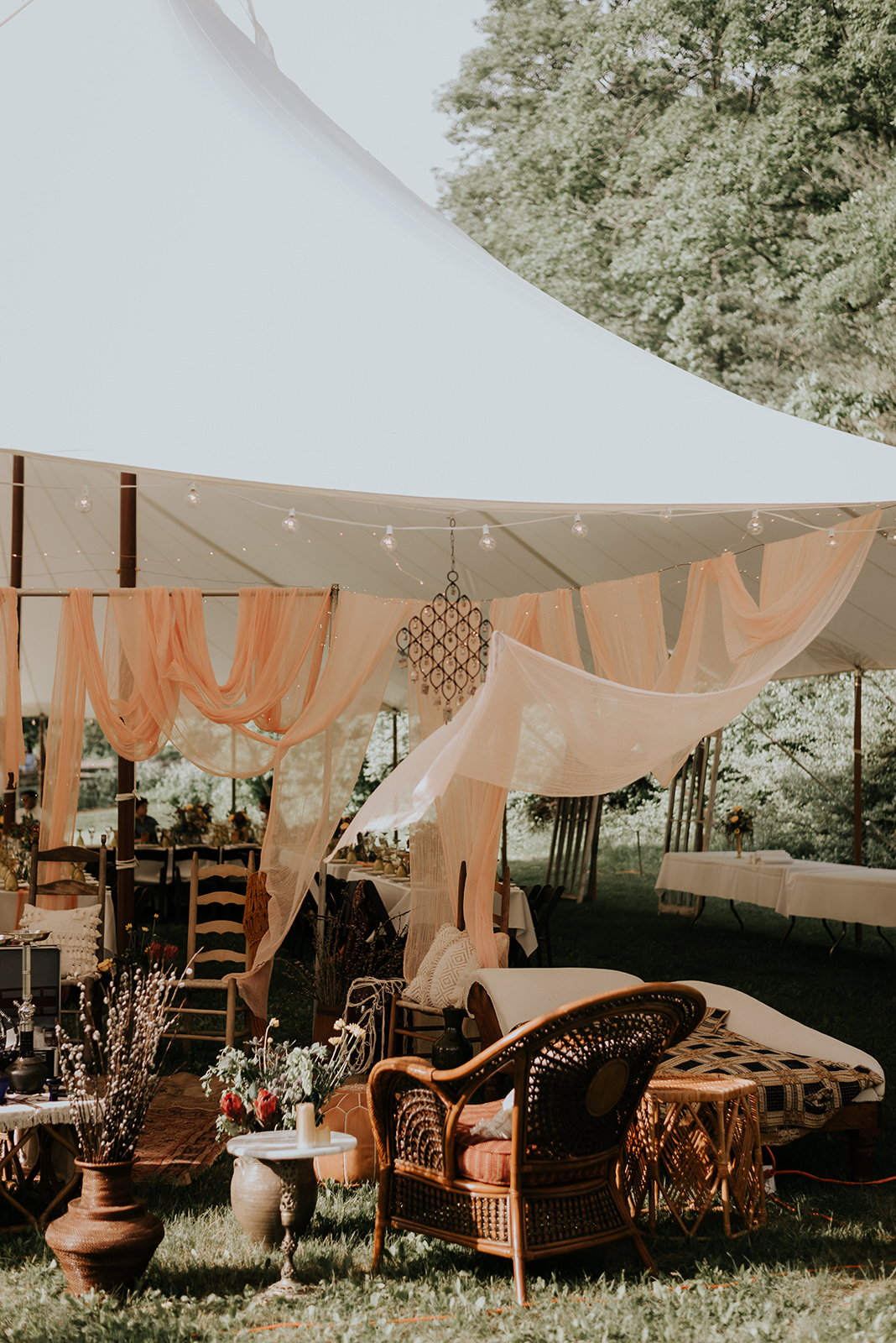 Wedding hookah lounge underneath the tent - Pearl Weddings & Events