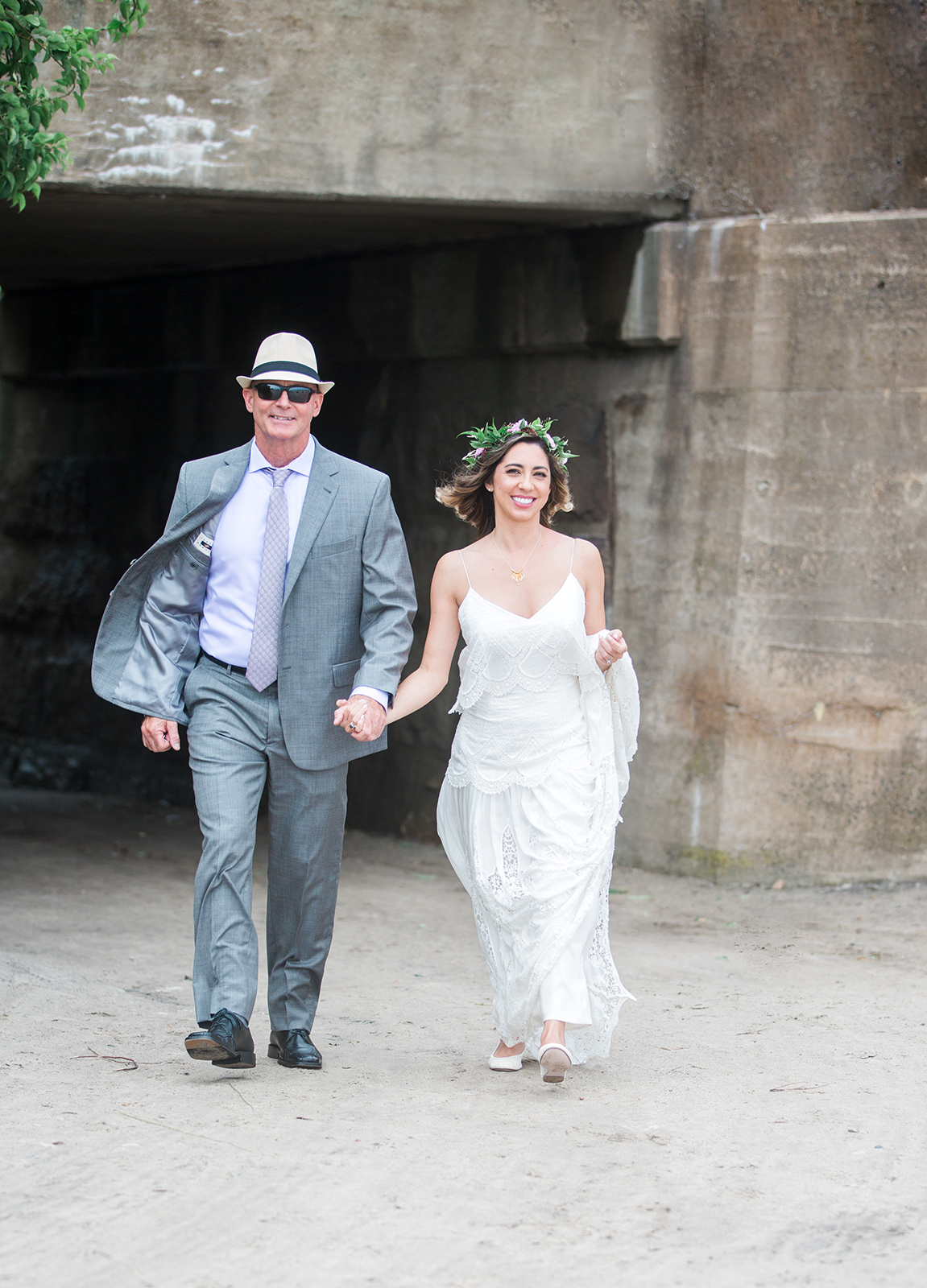 Father of the bride walks bride to her husband to be for first look! - Pearl Weddings & Events