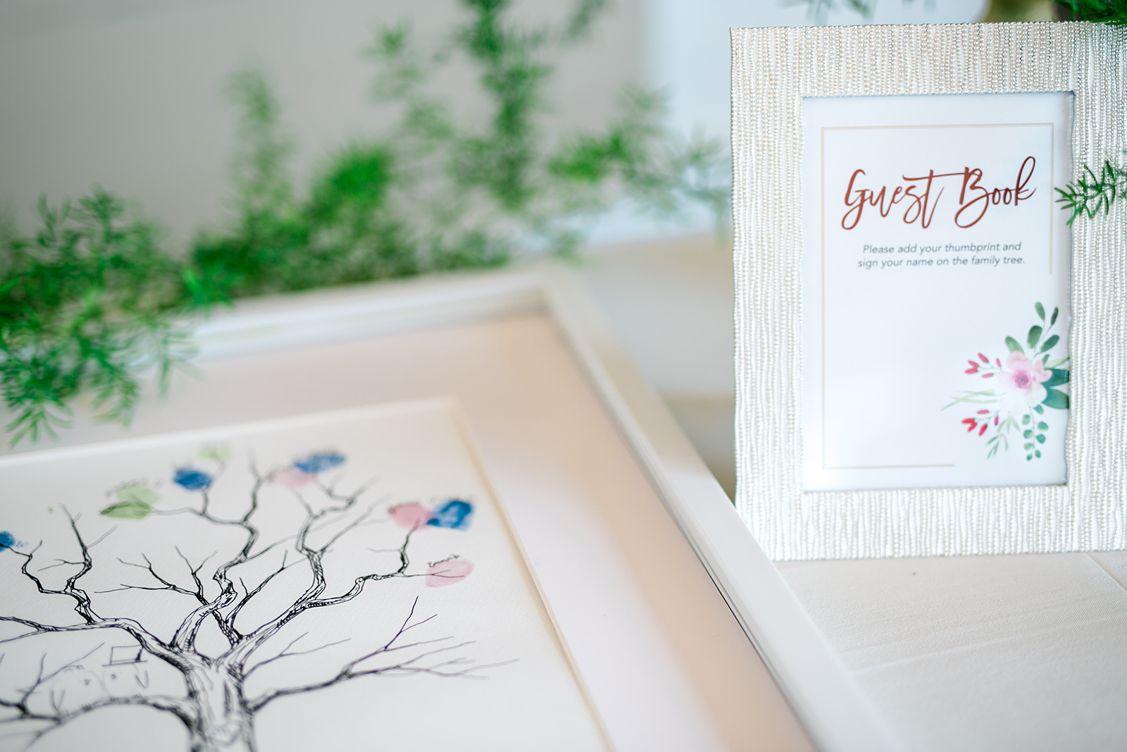 Finger pressed, family tree guest book - Pearl Weddings & Events