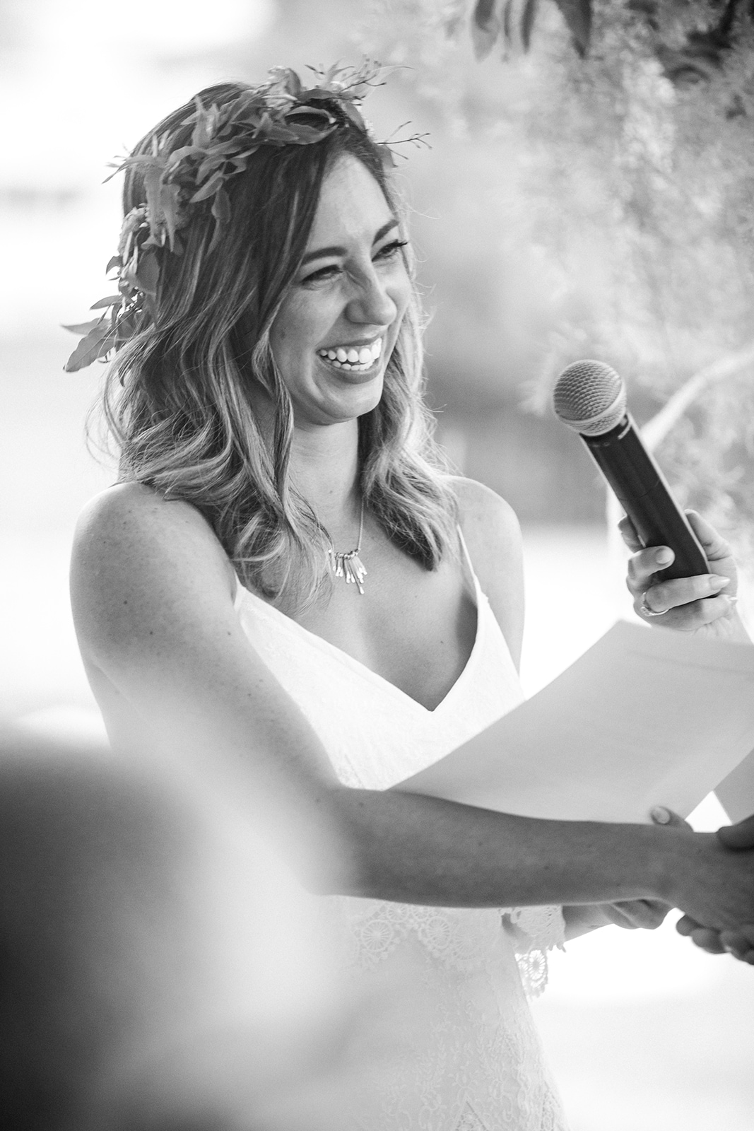 So much love and laughter during the ceremony vows - Pearl Weddings & Events