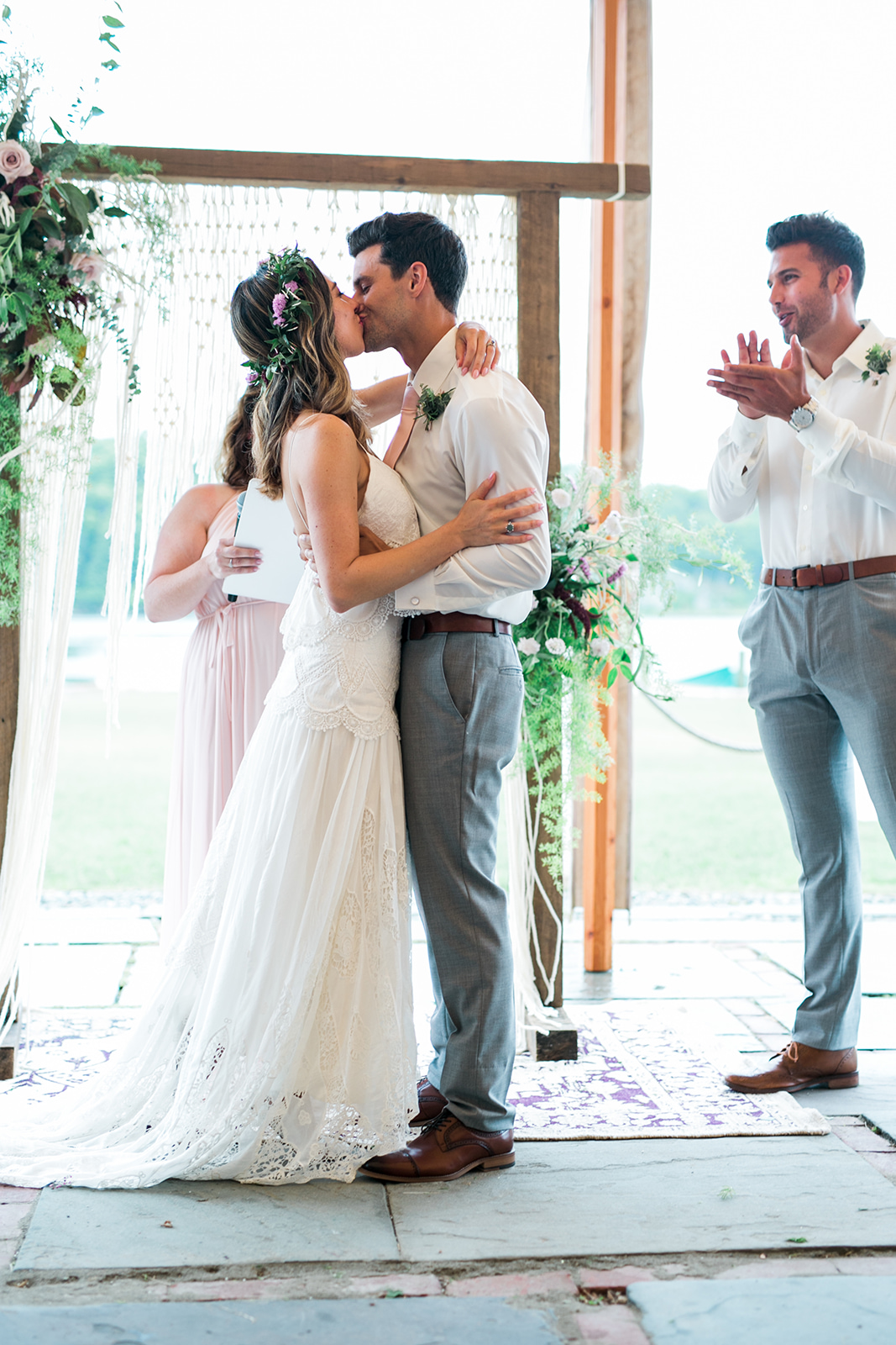 First kiss as husband and wife - Pearl Weddings & Events