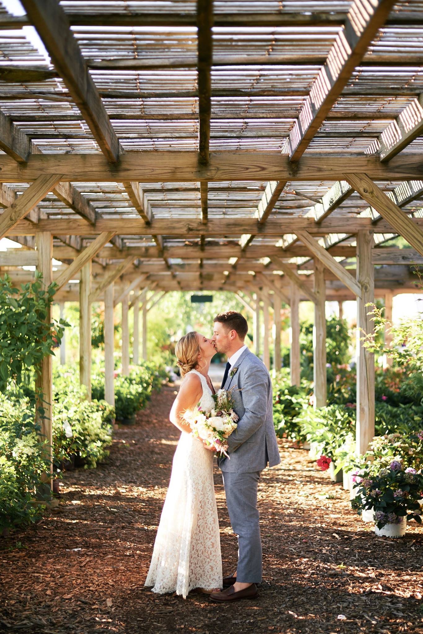Couples portraits in the garden at The Farmers Daughter - Pearl Weddings & Events