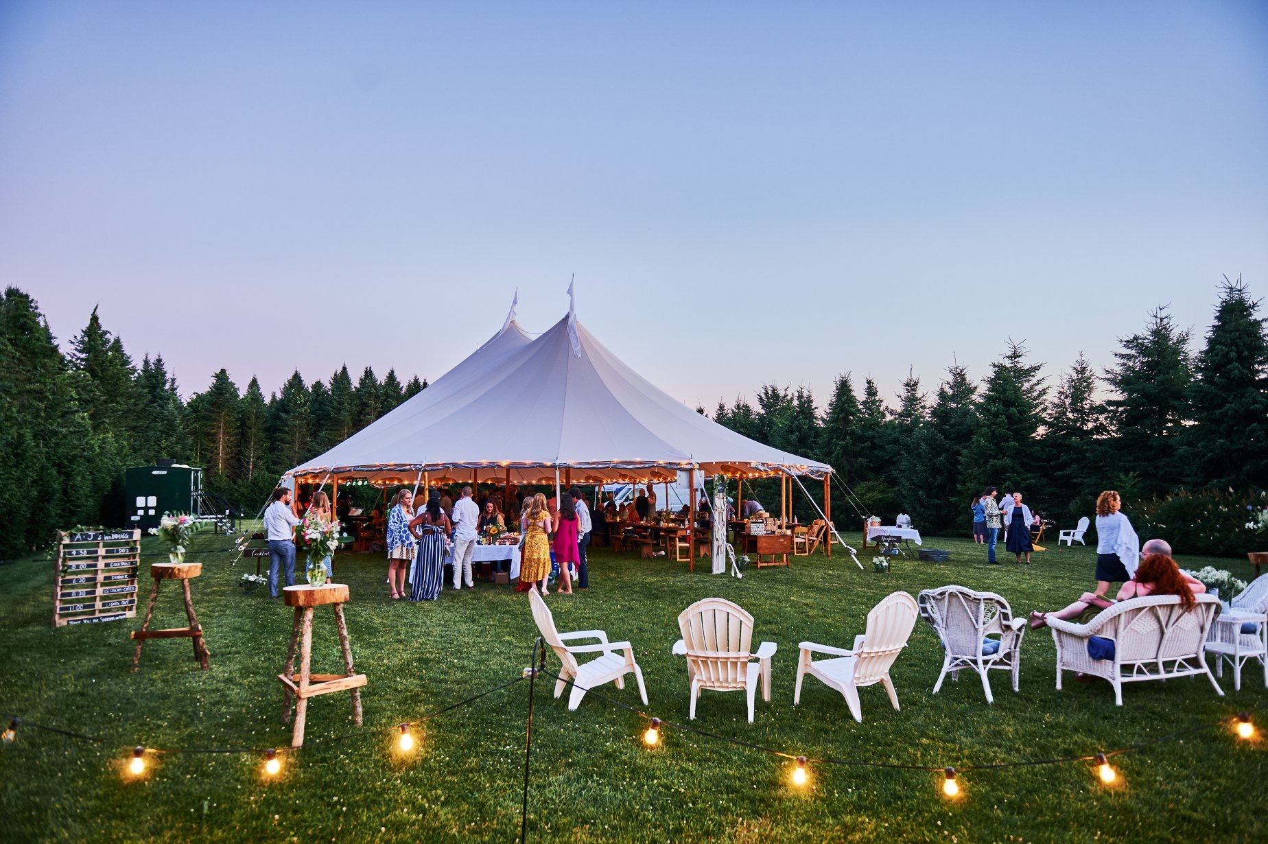 Tented outdoor wedding in Rhode Island at The Farmers Daughter - Pearl Weddings & Events