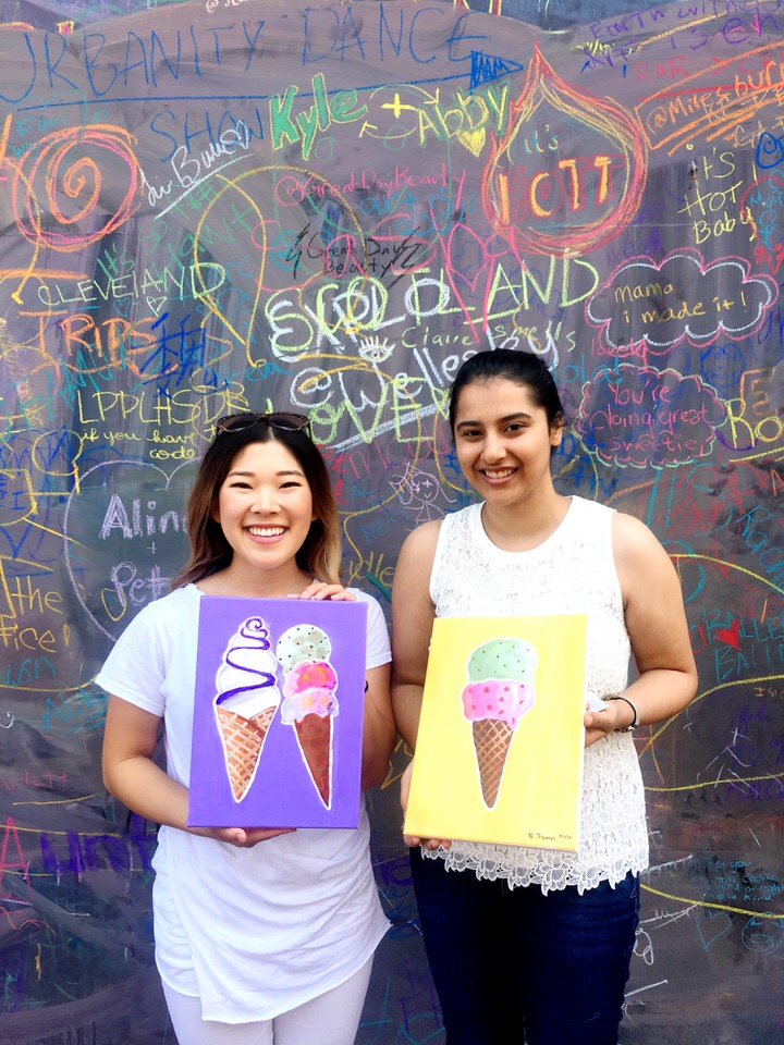 two friends with ice cream paintings.JPG