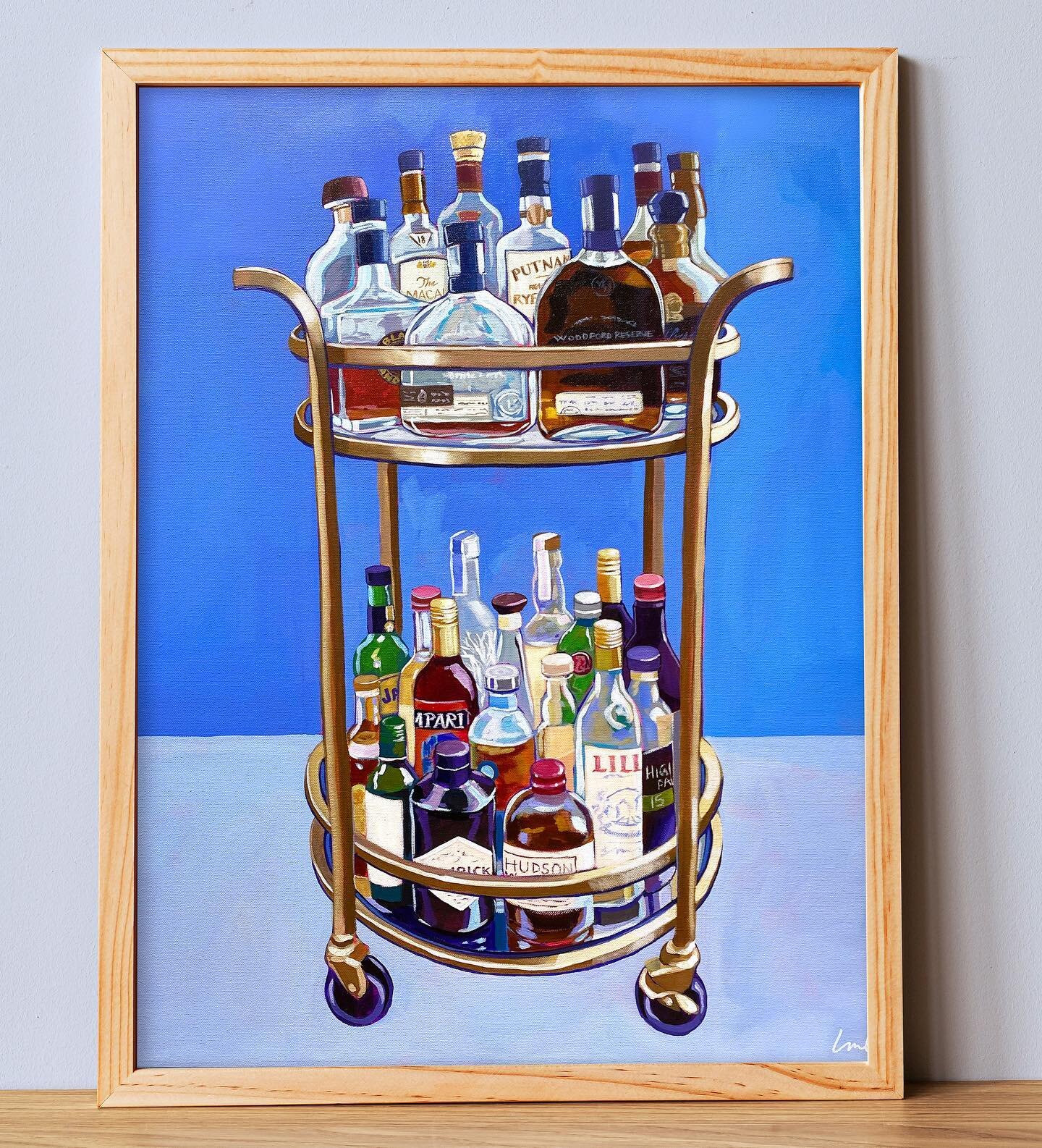The Bar Cart print is one of my best selling new prints, but did you know it&rsquo;s a painting of my dads actual bar cart? Swipe to see the inspiration!

And shop prints online and in person at @bostonpublicmarket!