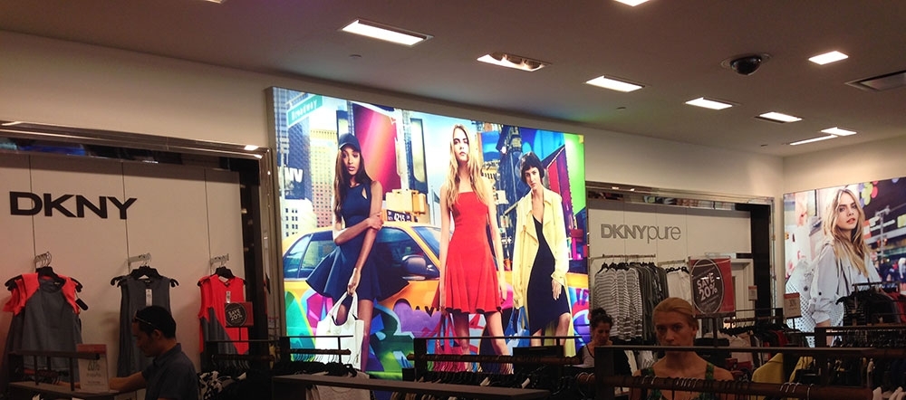 DKNY backlit wall graphics