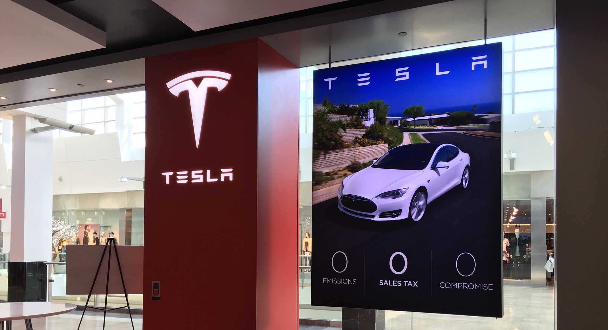 Tesla Motors lobby graphics