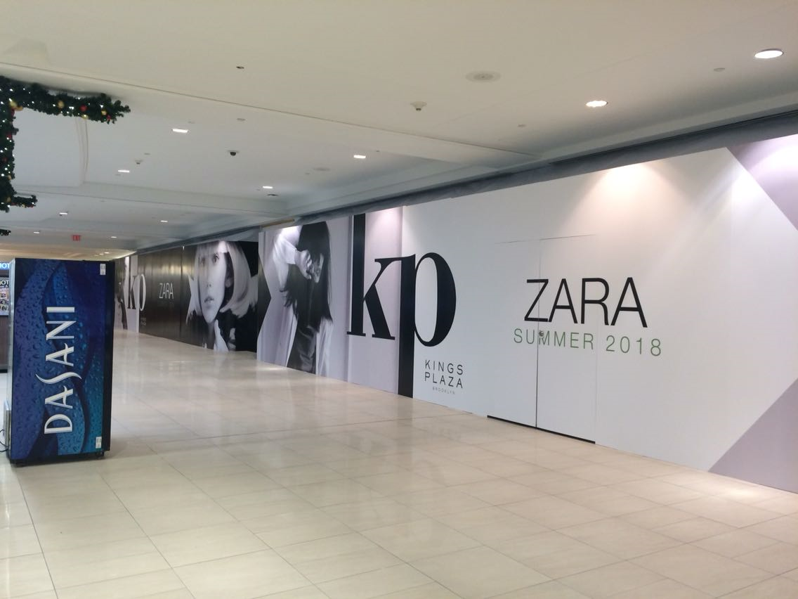 Wall graphics in mall