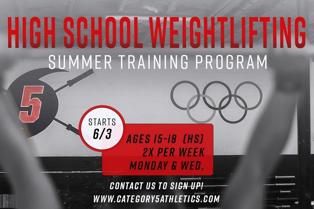 🚨What: 2x per week small group training program/class geared around learning the major barbell lifts (Snatch, Clean &amp; Jerk, Squat, Pull, Press)
🚨who: High School Aged individuals, ages 15-18, athletes and non-athletes alike
🚨When: starts June 