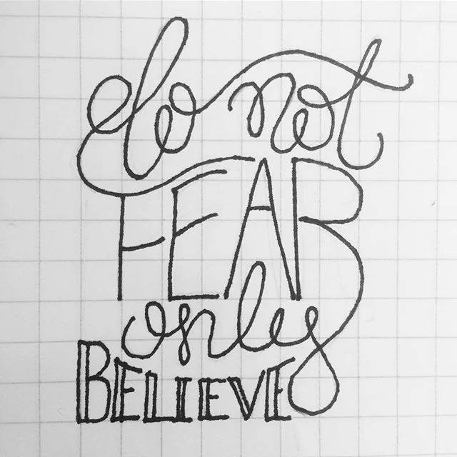 I ❤️ lettering on graph paper! 
Verse from Mark 5:36