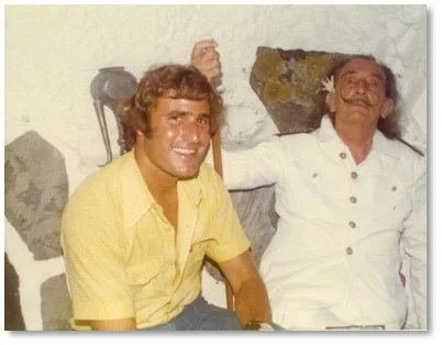 Robert Chase, Sr. with Salvador Dali at his home/studio, Spain 1972