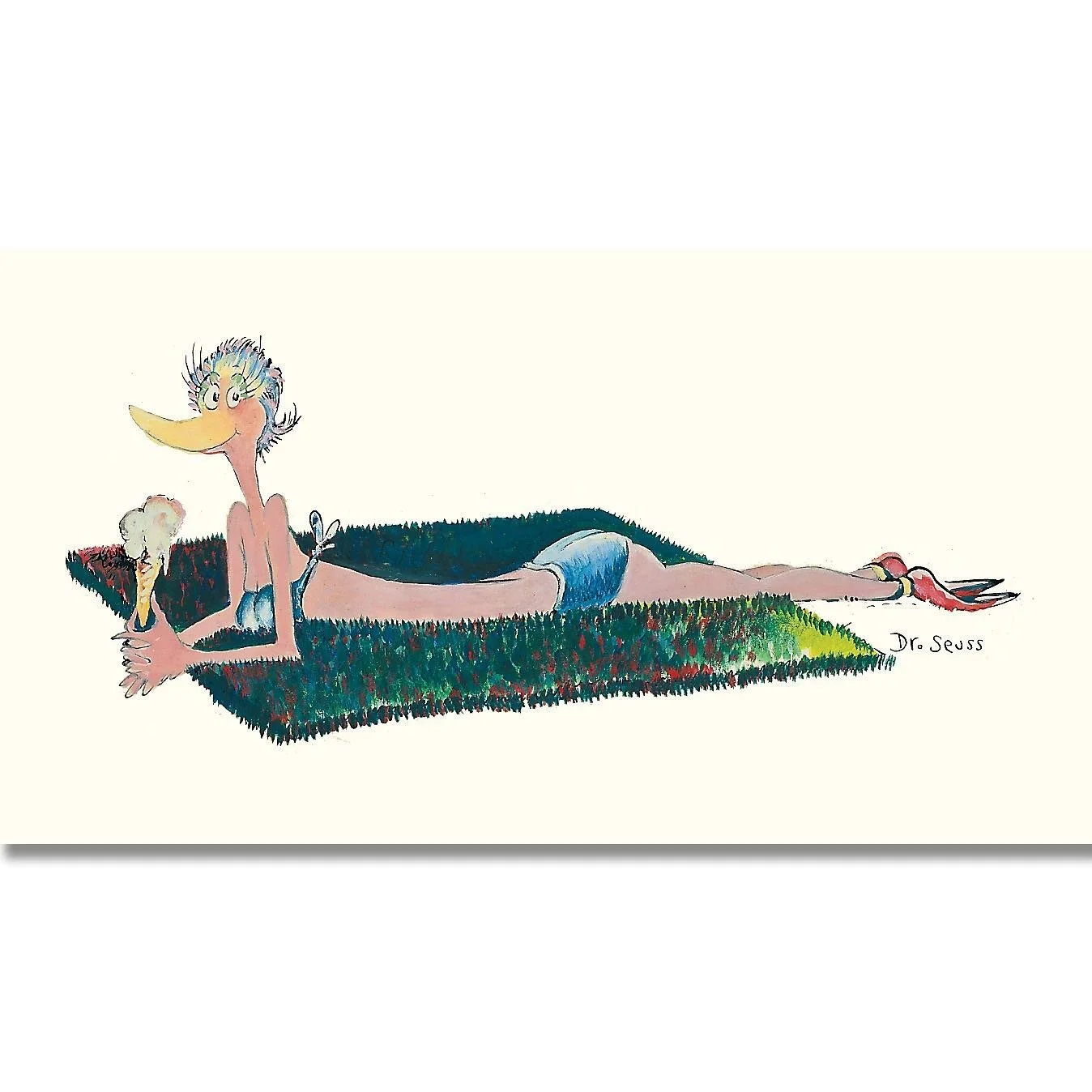Sunbathing Bird&rdquo; is one of Dr. Seuss&rsquo;s paintings from his La Jolla Birdwomen series&mdash;gentle spoofs of his chic neighbors. There are 11 known paintings in the series, all with lyrical titles that could have sprung only from the mind o