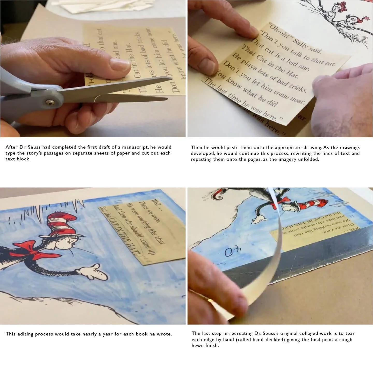 Our newest fine art print beautifully recreates Dr. Seuss&rsquo;s original collage process. The main image is printed on a woven fine art paper and then the two text blocks are collaged onto the work, giving the final piece a unique, dimensional qual