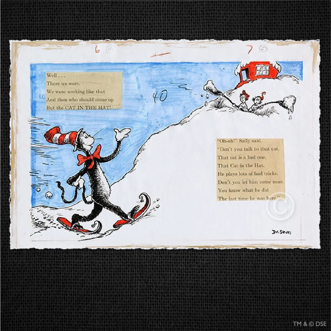 That anticipation is on full view in this pivotal image from Ted&rsquo;s sequel, The Cat in the Hat Comes Back. Just as the rules are about to be broken (again) and the mayhem re-ignited, he reminds us to listen to our own voice and follow it as we p