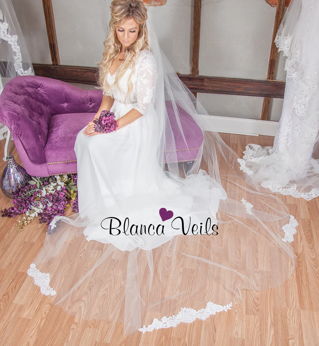 Lace Wedding Veil by BlancaVeils.com