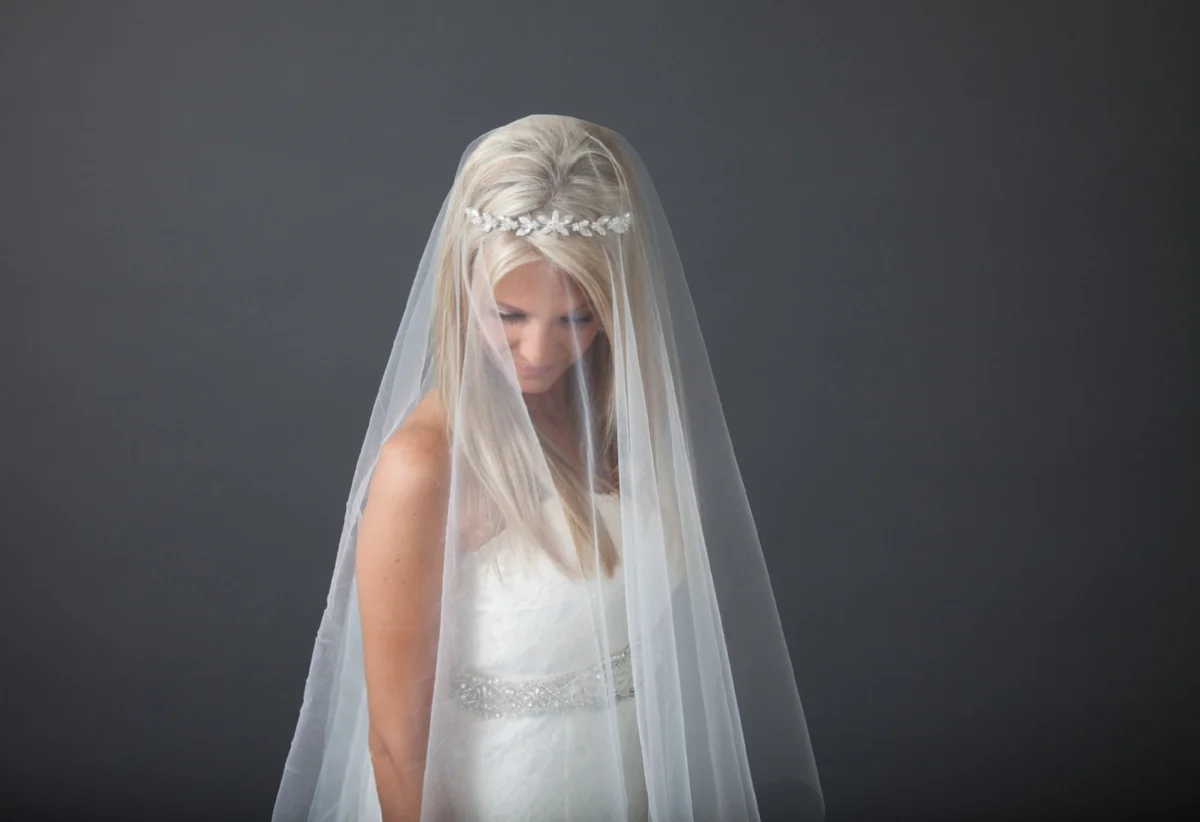 Veil and Demi Crown by BlancaVeils.com