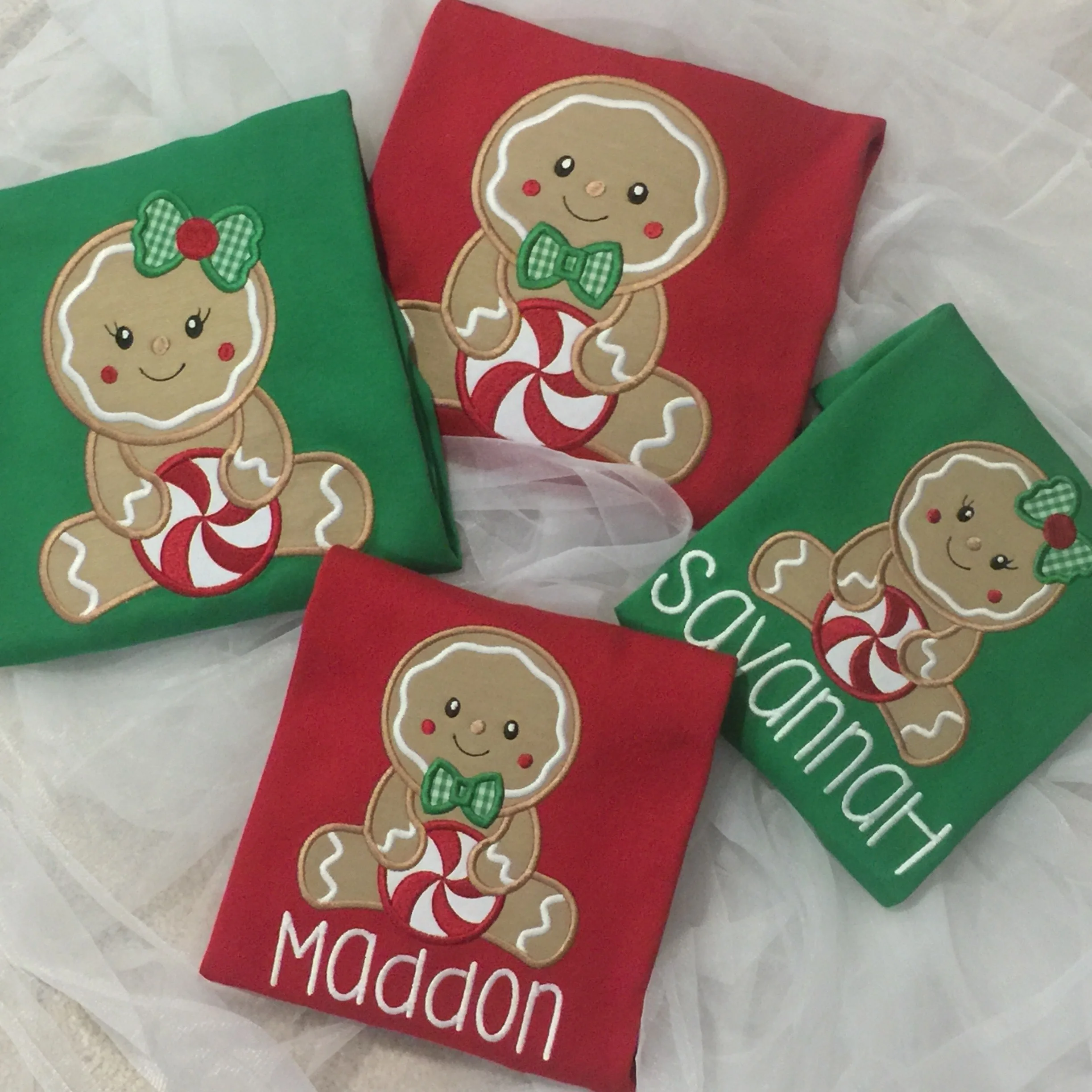 Gingerbread Applique Pajamas