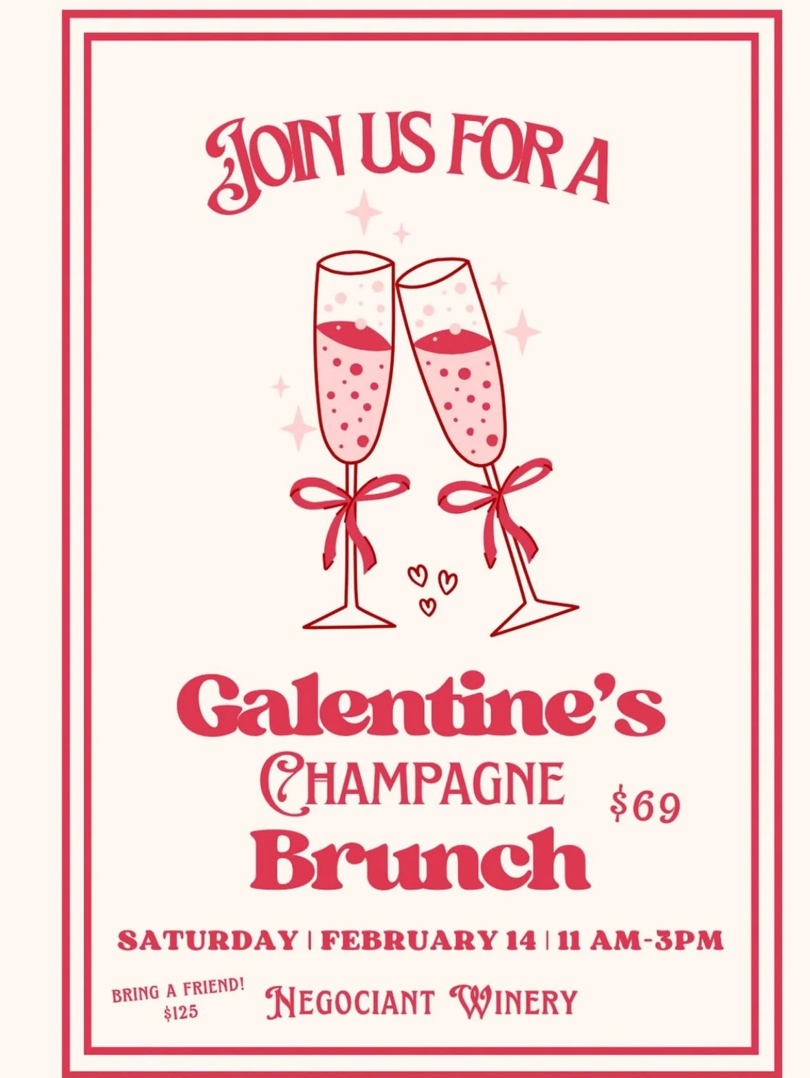 Negociant Winery - Galentines Champagne Brunch