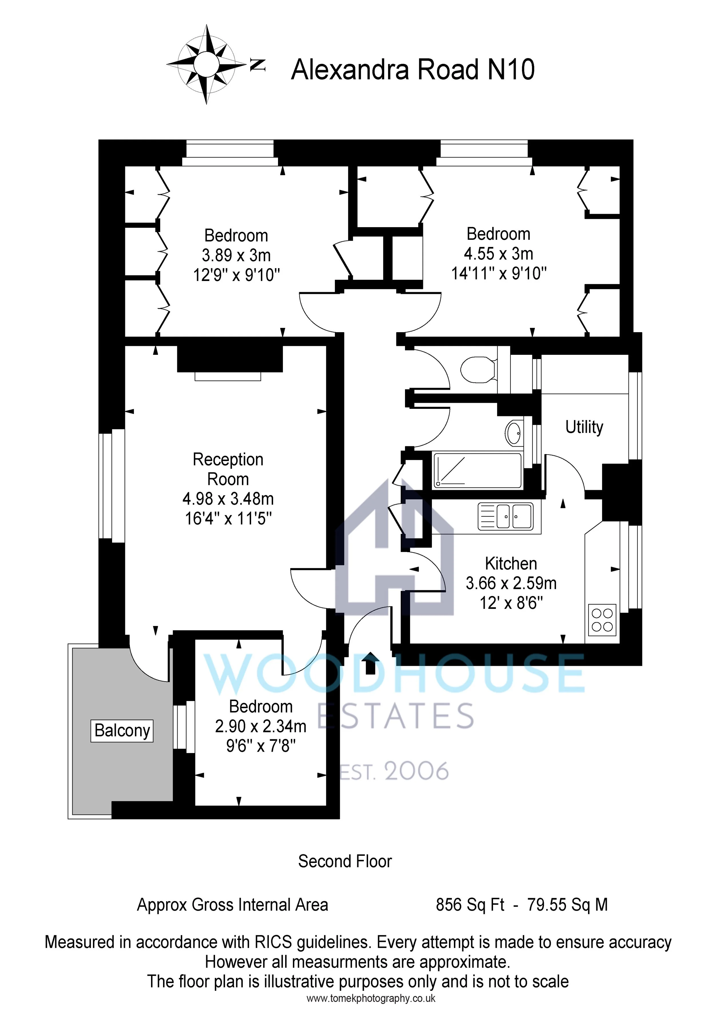 Alexandra Road, N10 2EU Three Bedroom Flat For Sale £384,995 — Woodhouse Estates