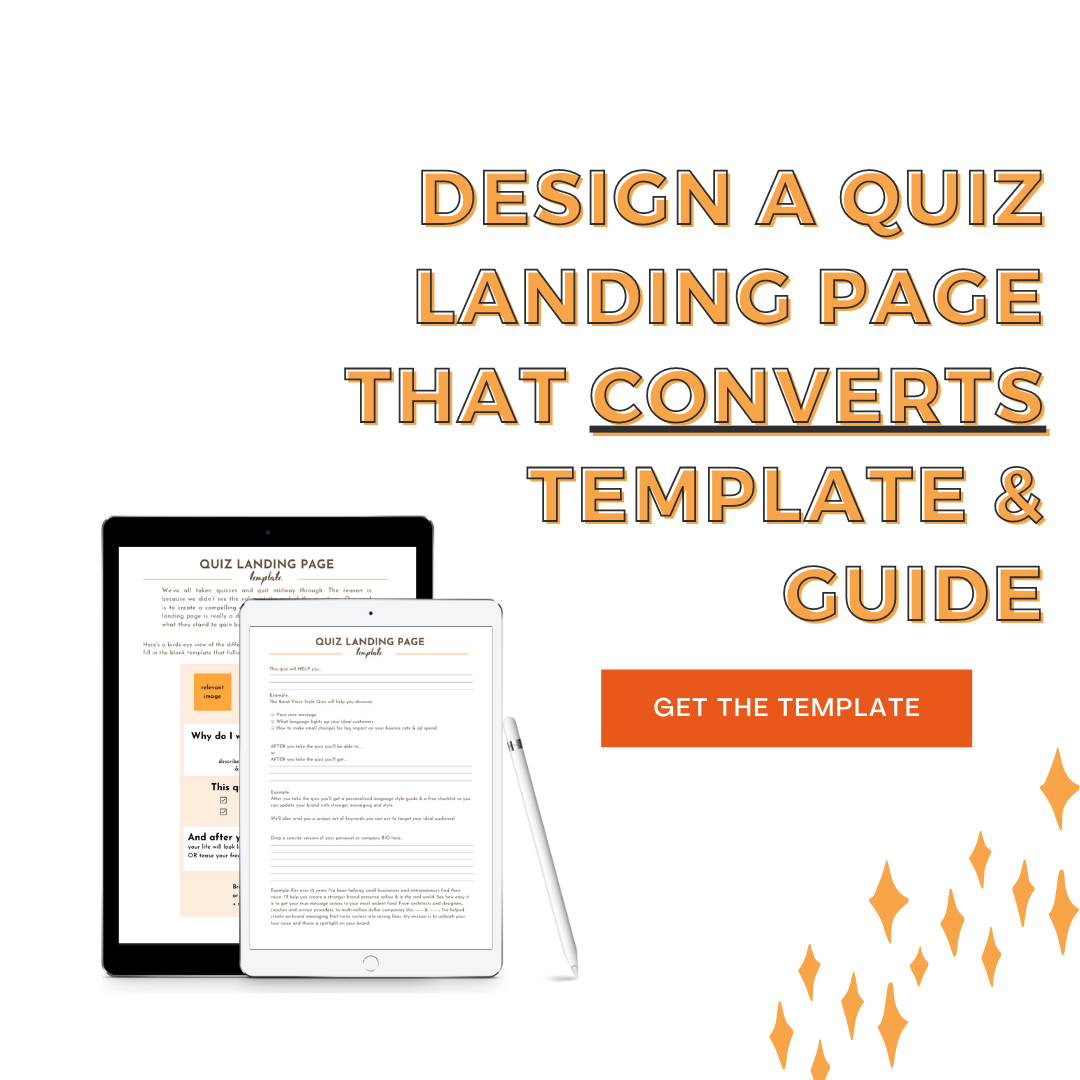 how to write a quiz landing page