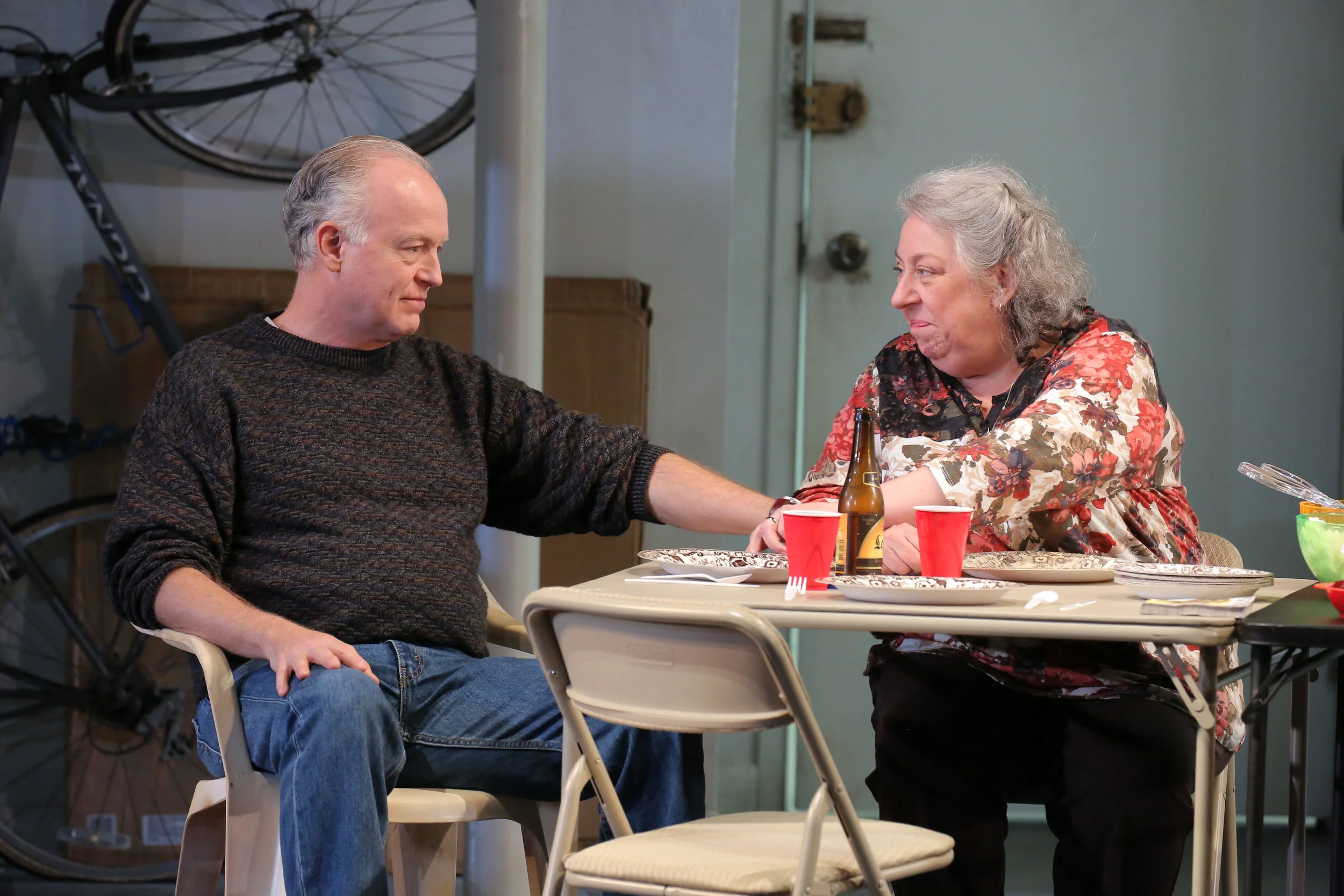 Reed Birney and Jayne Houdyshell in the New York production of “The Humans.” Photo by Joan Marcus.