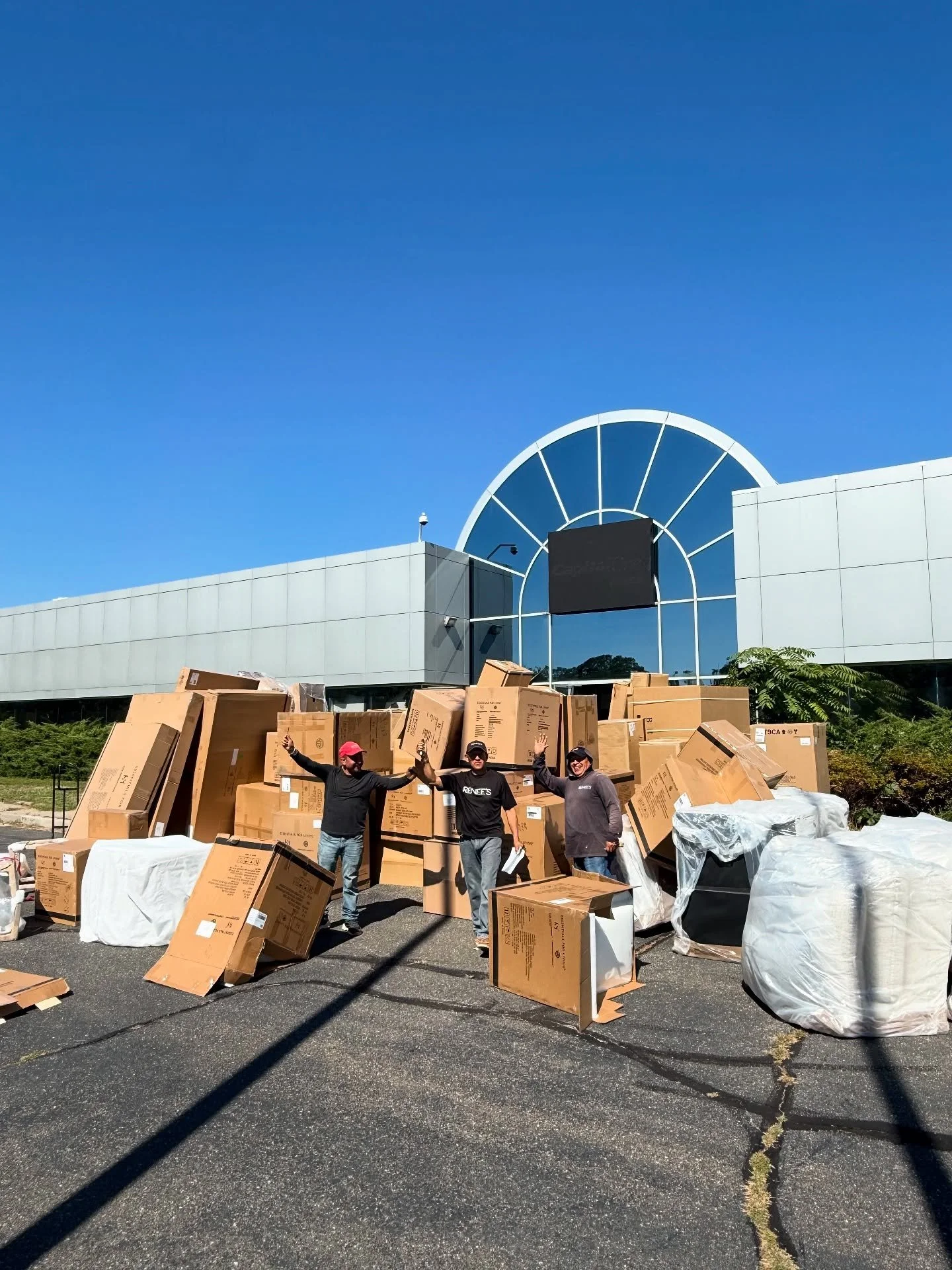 Behind every beautiful project is a team making it happen💪🏽 Huge delivery day with tons of carefully curated pieces has arrived for one of our biggest installs yet. Stay tuned to see it all come together!
