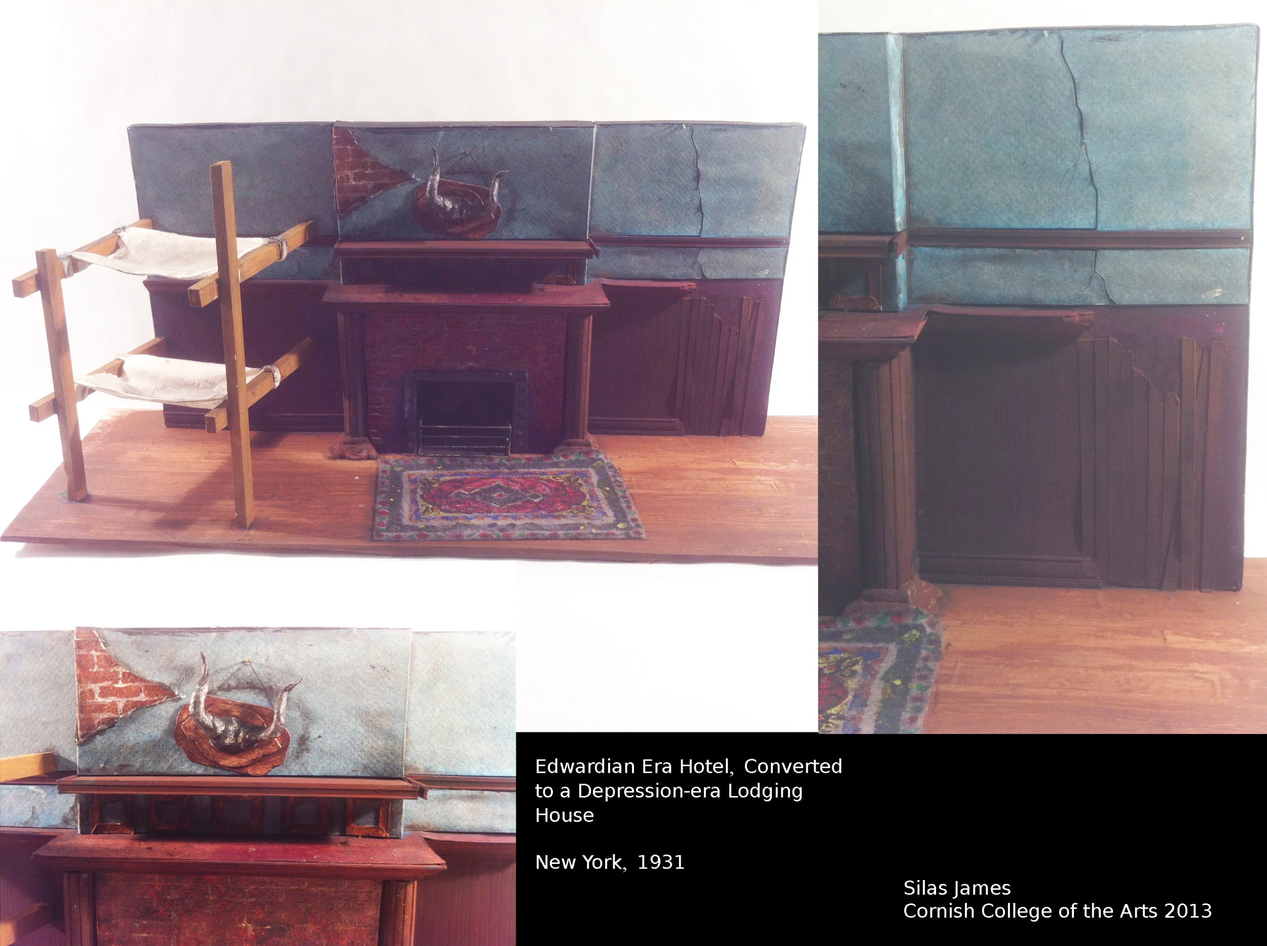 1"= 1' scale model, mixed media. December 2013. 