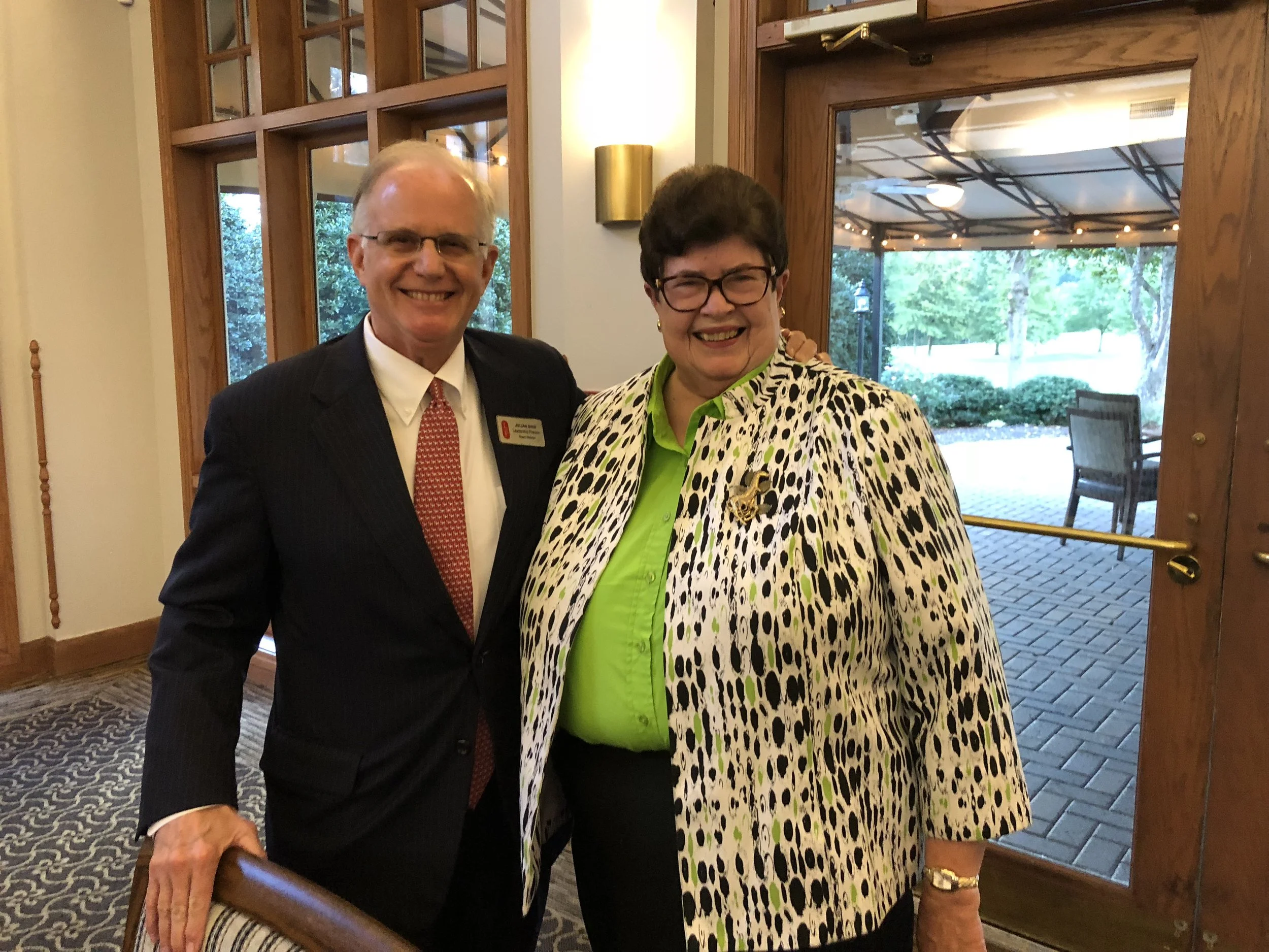 Julian Bibb, Leadership Franklin Board Chair, with Judy Hayes, 2018 Caroline J. Cross Award Recipient.