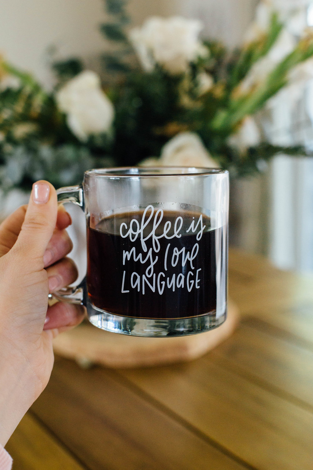 Coffee Is My Love Language | Glass Coffee Mug — Rachel Allene Shop