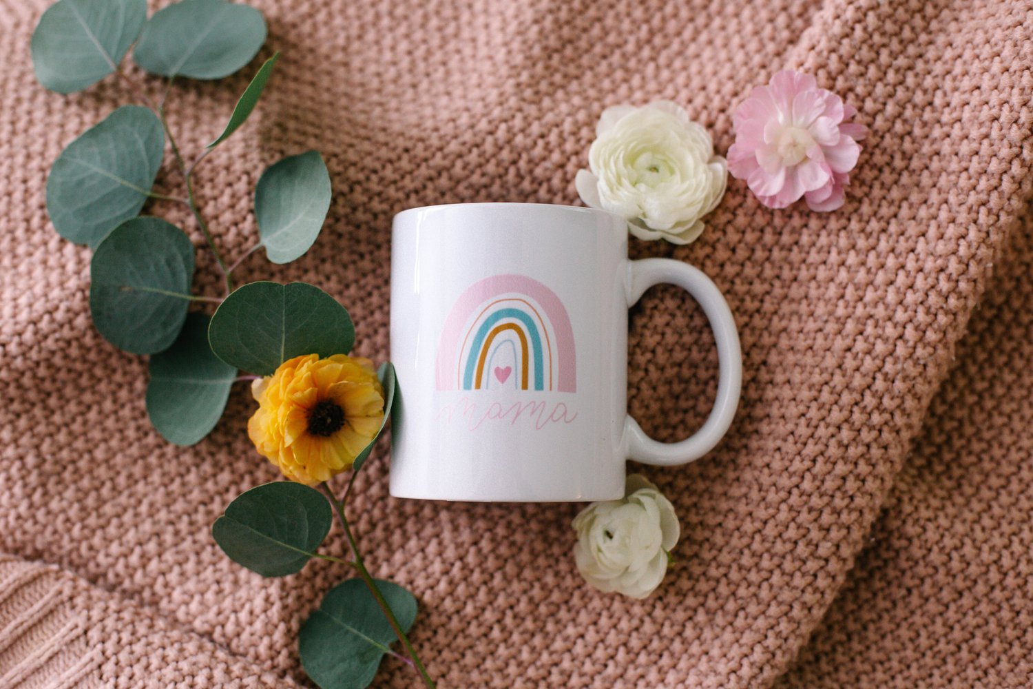Mama with Rainbow Coffee Mug  Full Color Ceramic Mug — Rachel Allene Shop