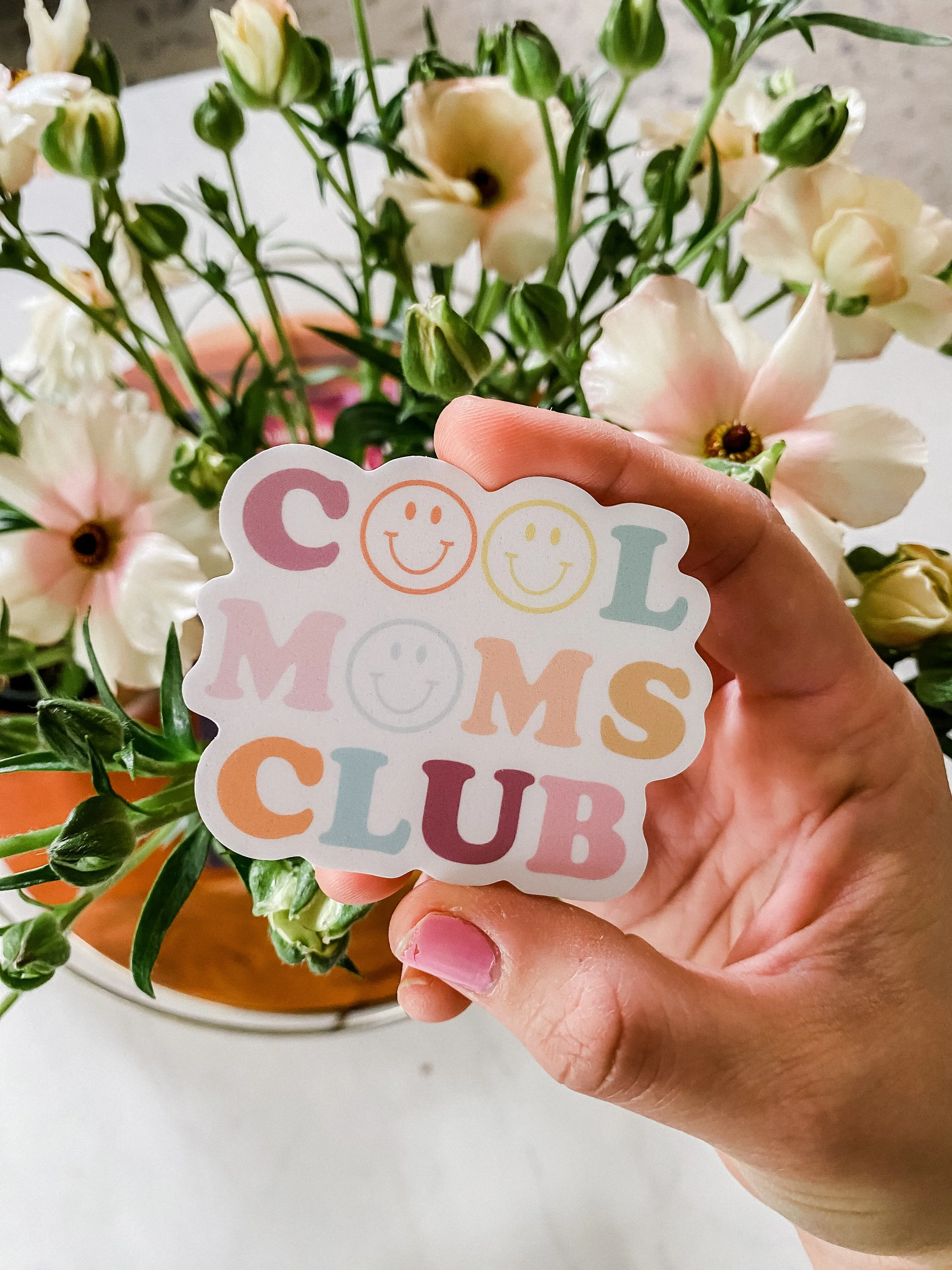 Cool Moms Club | Rainbow Die Cut Sticker