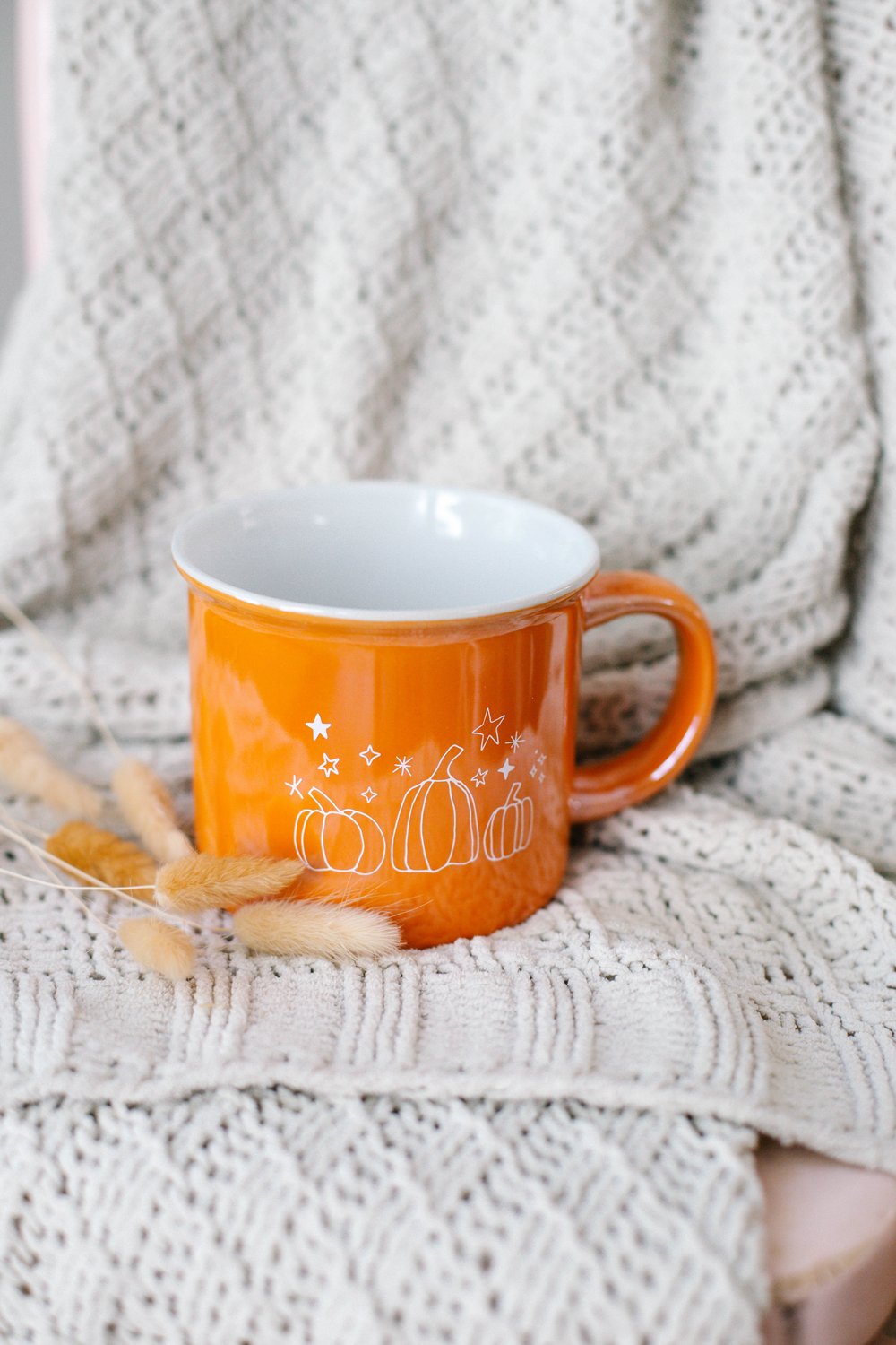 Pumpkins and Stars Mug  Ceramic Orange Pearlescent Mug — Rachel