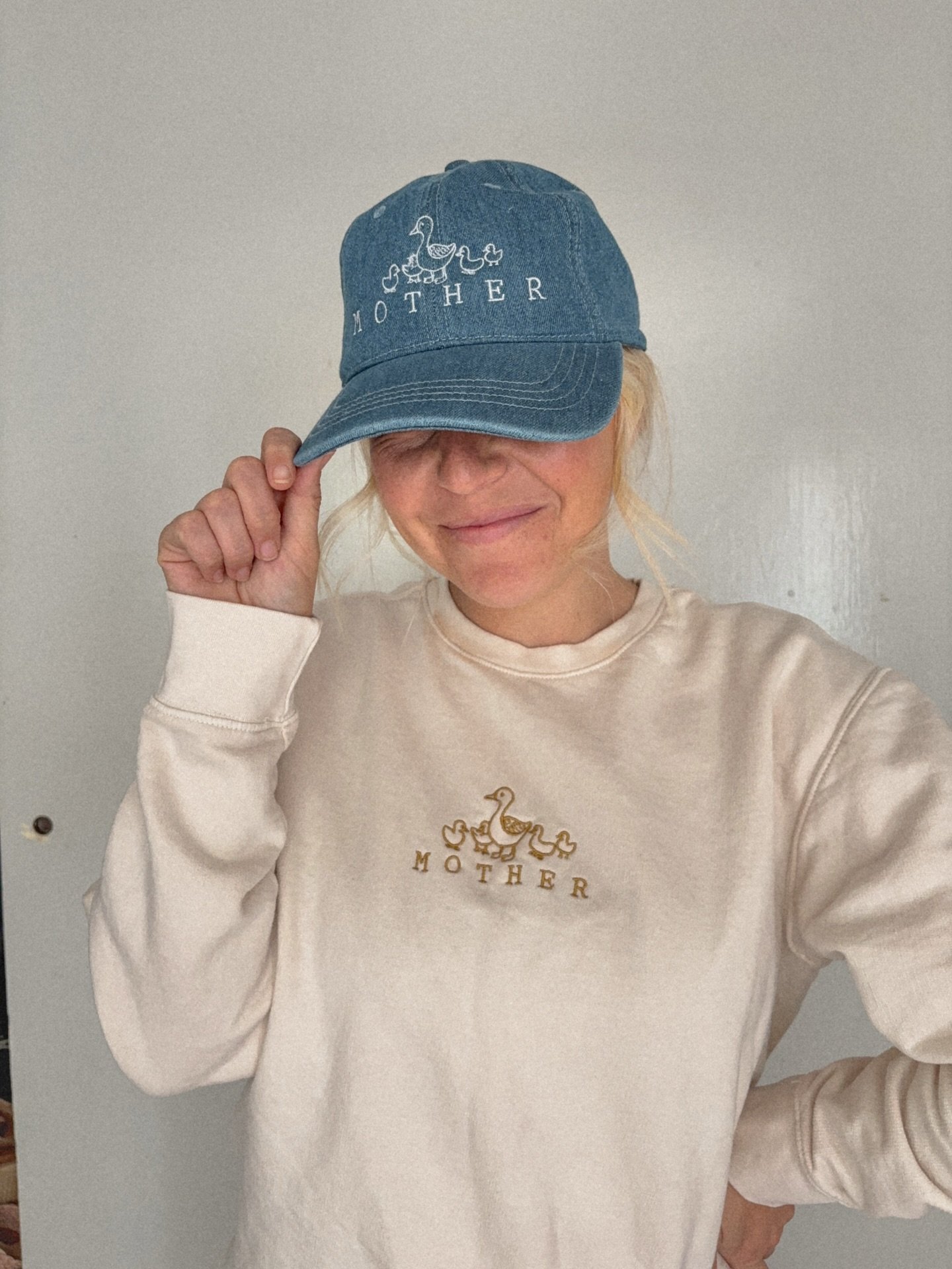 NEW MOTHER HAT IS HERE!!! 🧢🪿💫 it comes in two different denim washes! It&rsquo;s comfy and cuuuuute! Comment HAT and I&rsquo;ll send you a link! 🔗 #hat #momhat #mother