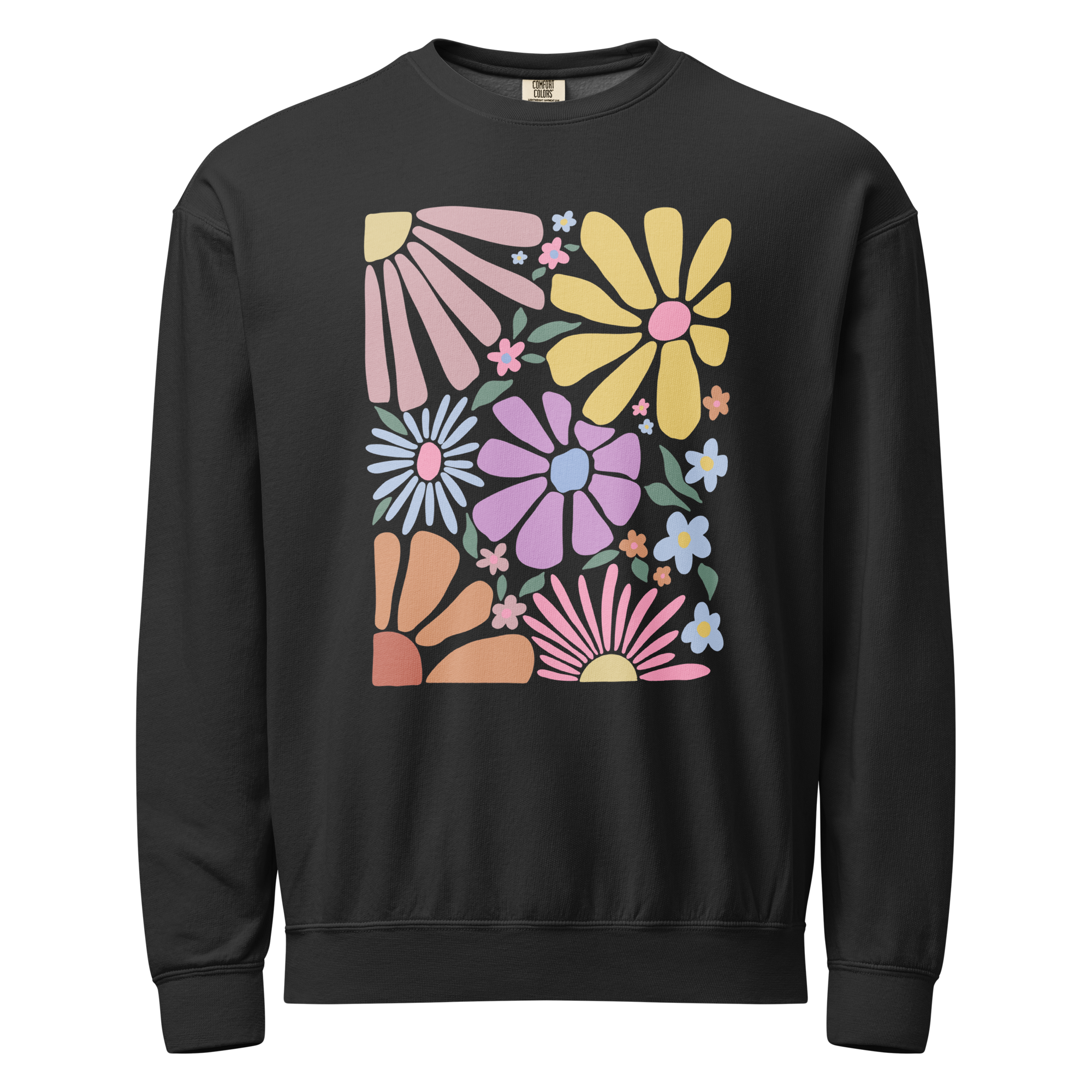 unisex-garment-dyed-lightweight-fleece-crewneck-sweatshirt-i-comfort-colors-1466-black-front-6a15dede47ba9.png