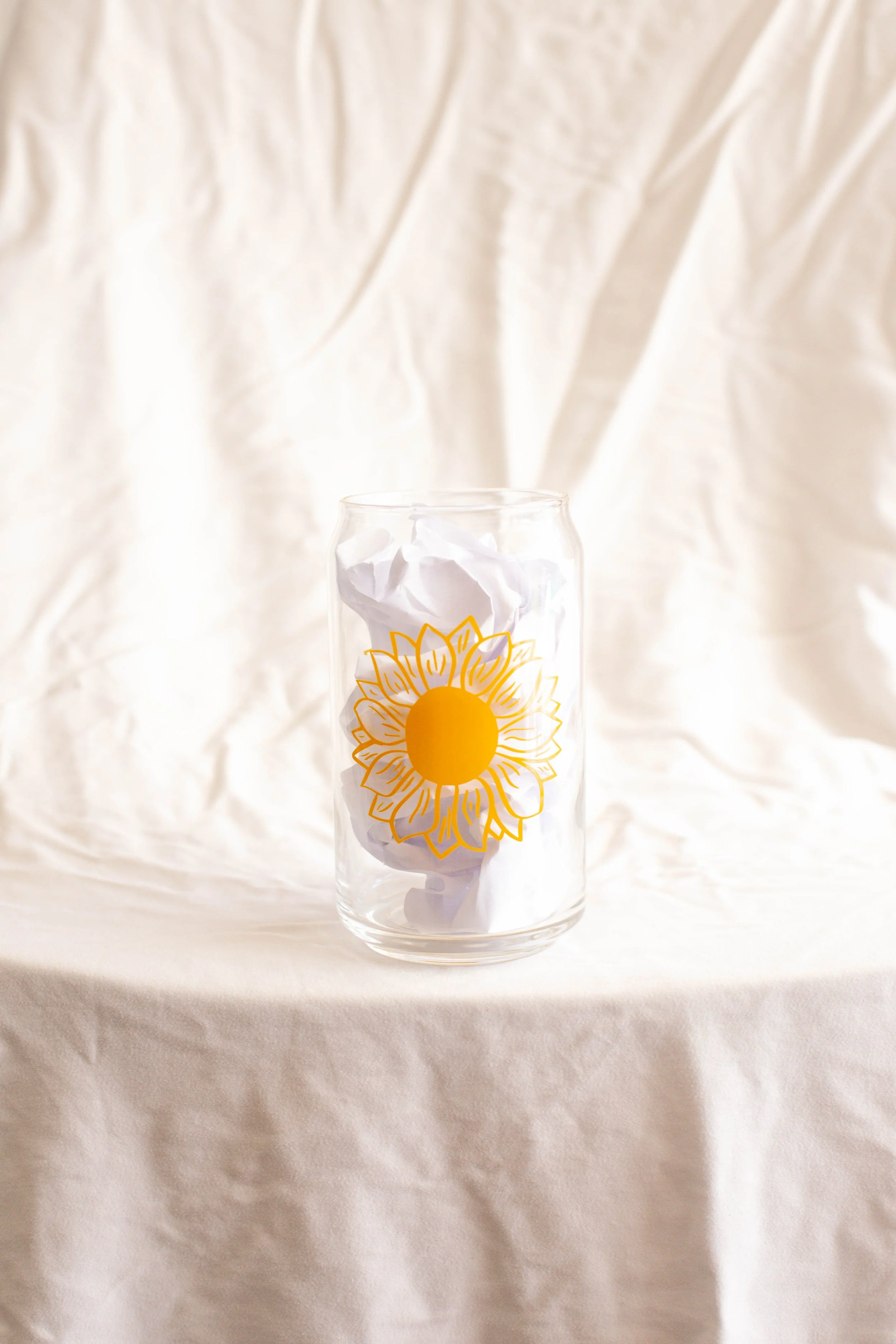 Sunflower Can Glass
