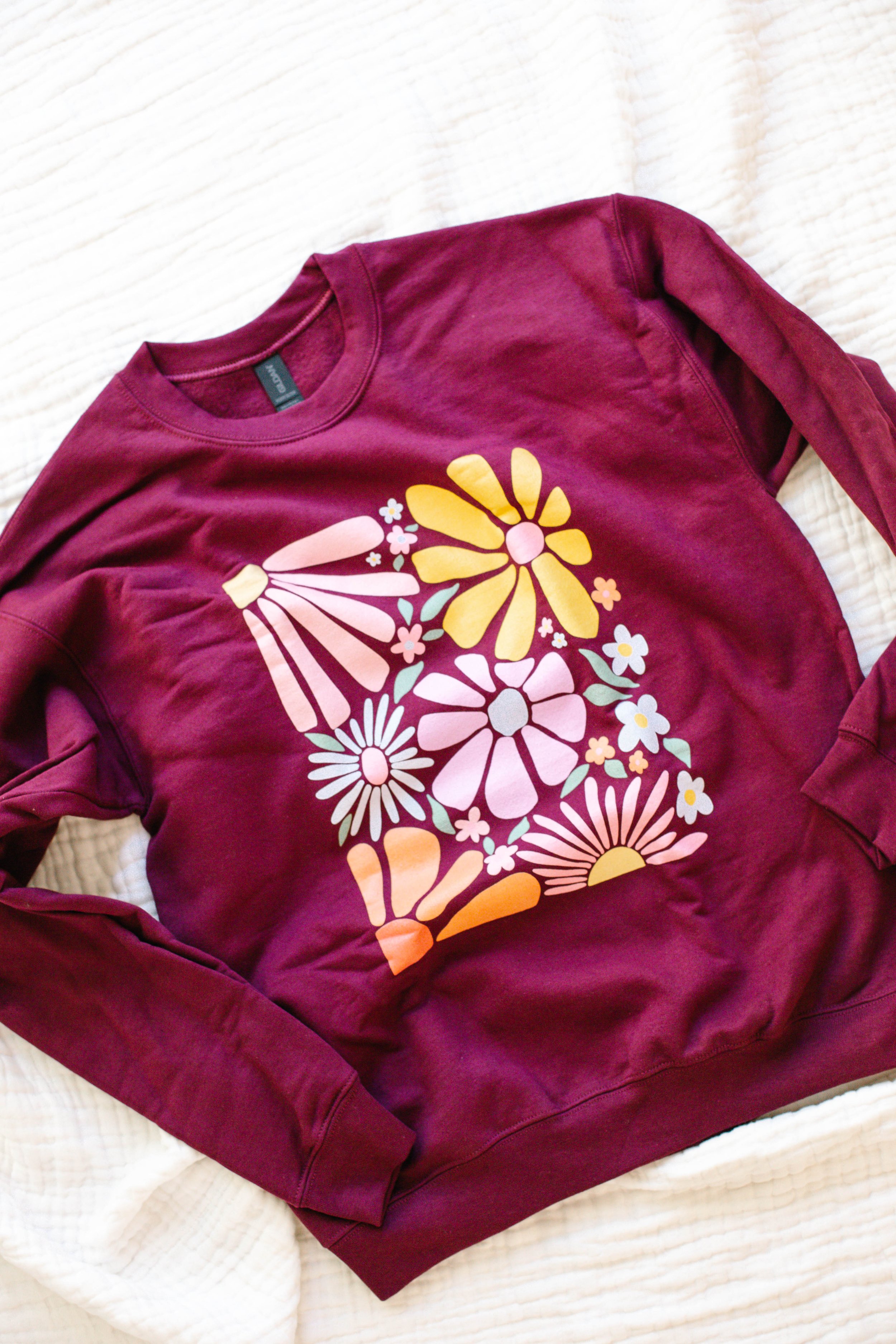 READY TO SHIP Pastel Florals | COLOR MAROON SIZE MEDIUM