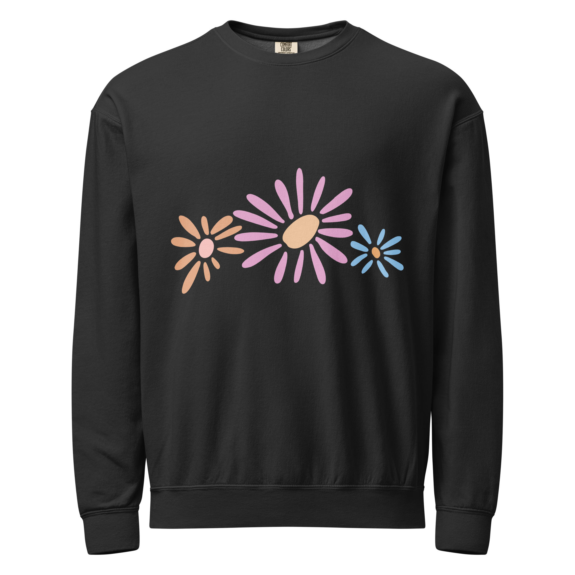 unisex-garment-dyed-lightweight-fleece-crewneck-sweatshirt-i-comfort-colors-1466-black-front-6a15e045710ec.png