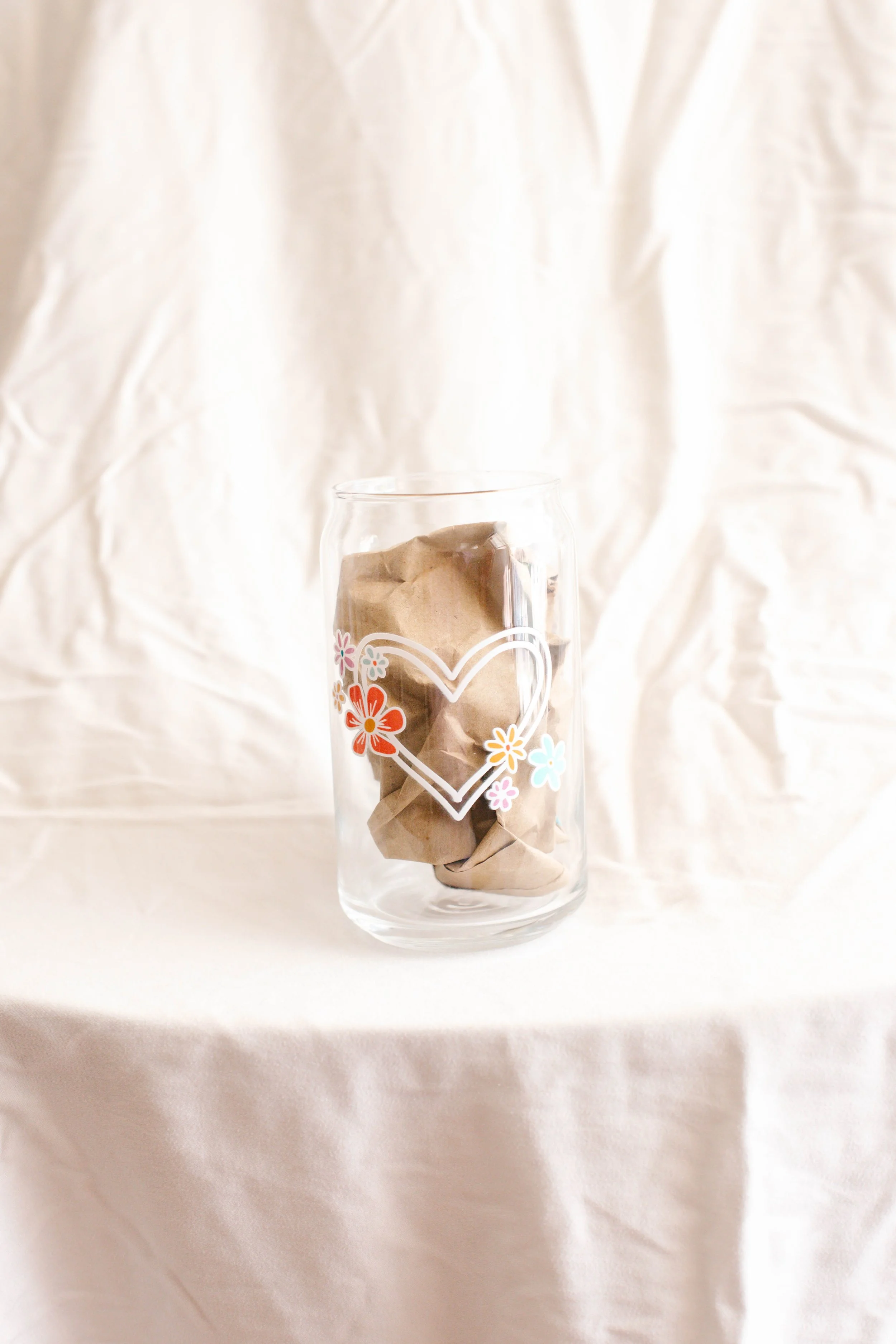 Heart with Florals | Glass