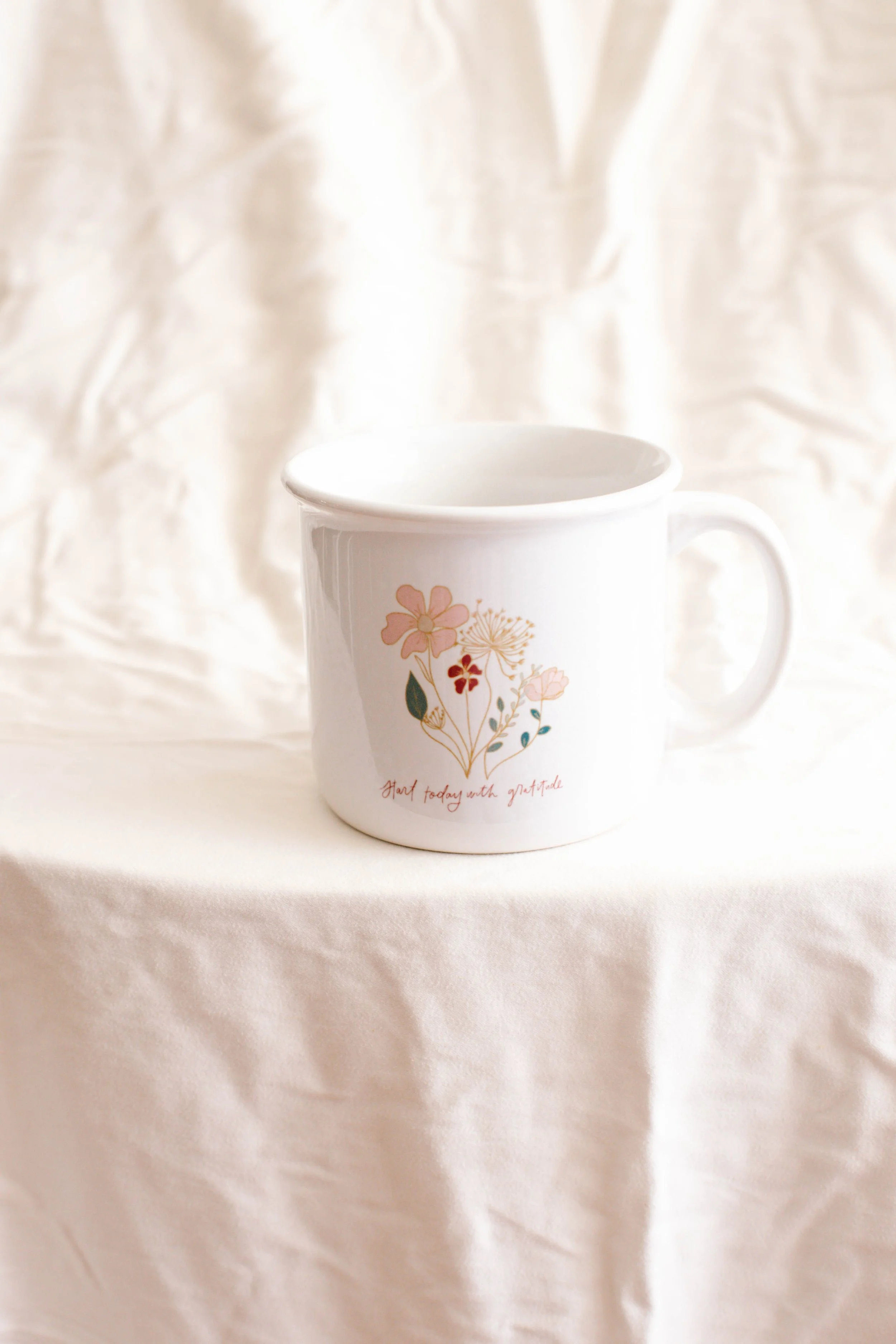 Start Your Day with Gratitude with florals | Ceramic Mug