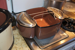 Nesco nesting pots, which fit inside the oval roaster.