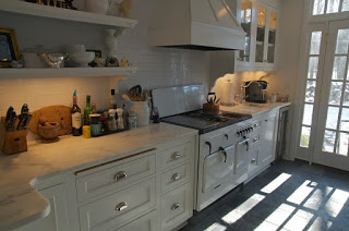 To the right is another Model B with black porcelain top and handles. Ironically, this was the cheapest version of the model, yet the black top and handles create such great accents in white kitchens, this one so very nicely done in Mequon, Wisconsin. 