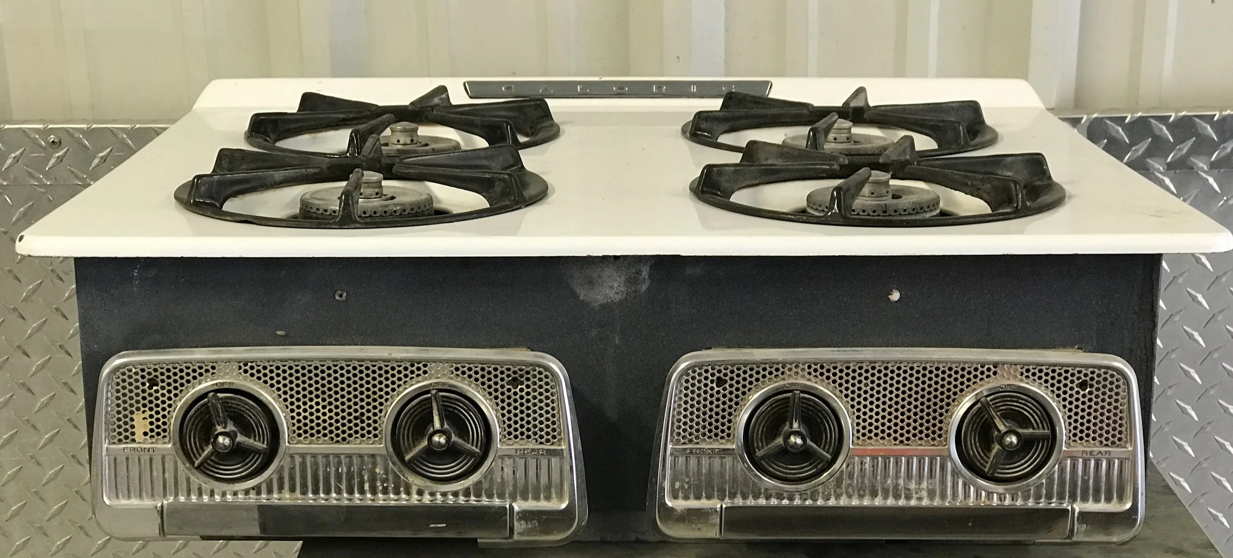 1950's Caloric Ultramatic Wall Oven and 4-burner Cooktop with NuTone Hood —  Retro Stove u0026 Gas Works