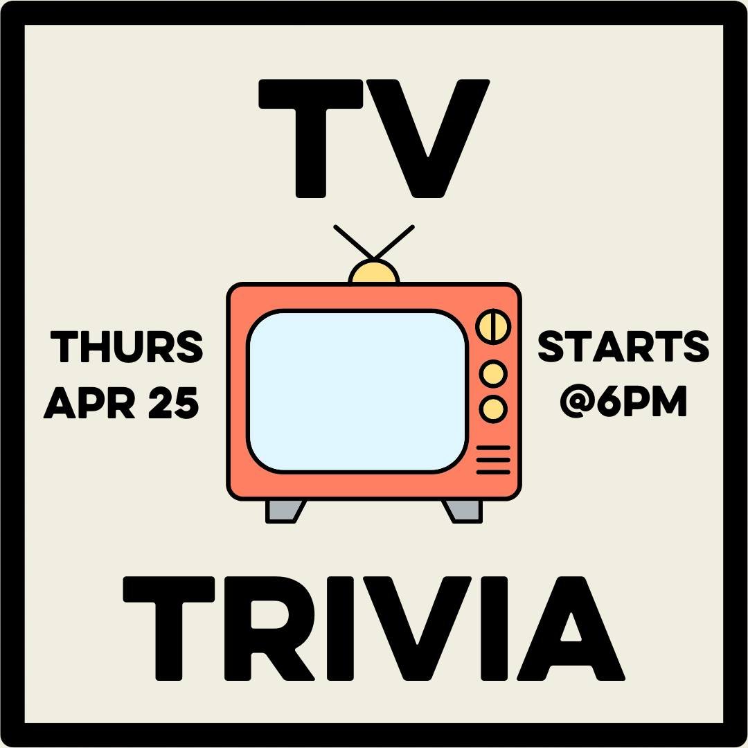 Next week TRIVIA IS BACK and for April we're doing TV Trivia! We'll be working our way through the decades so get ready to dust off your TV knowledge!

Trivia starts at 6pm and is free to play! Winning team gets a prize!

Food from @rustpopup!